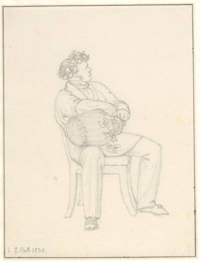 Billedhugger H. E. Freund (1786-1840) fejrer Thorvaldsens romerske fødselsdag.