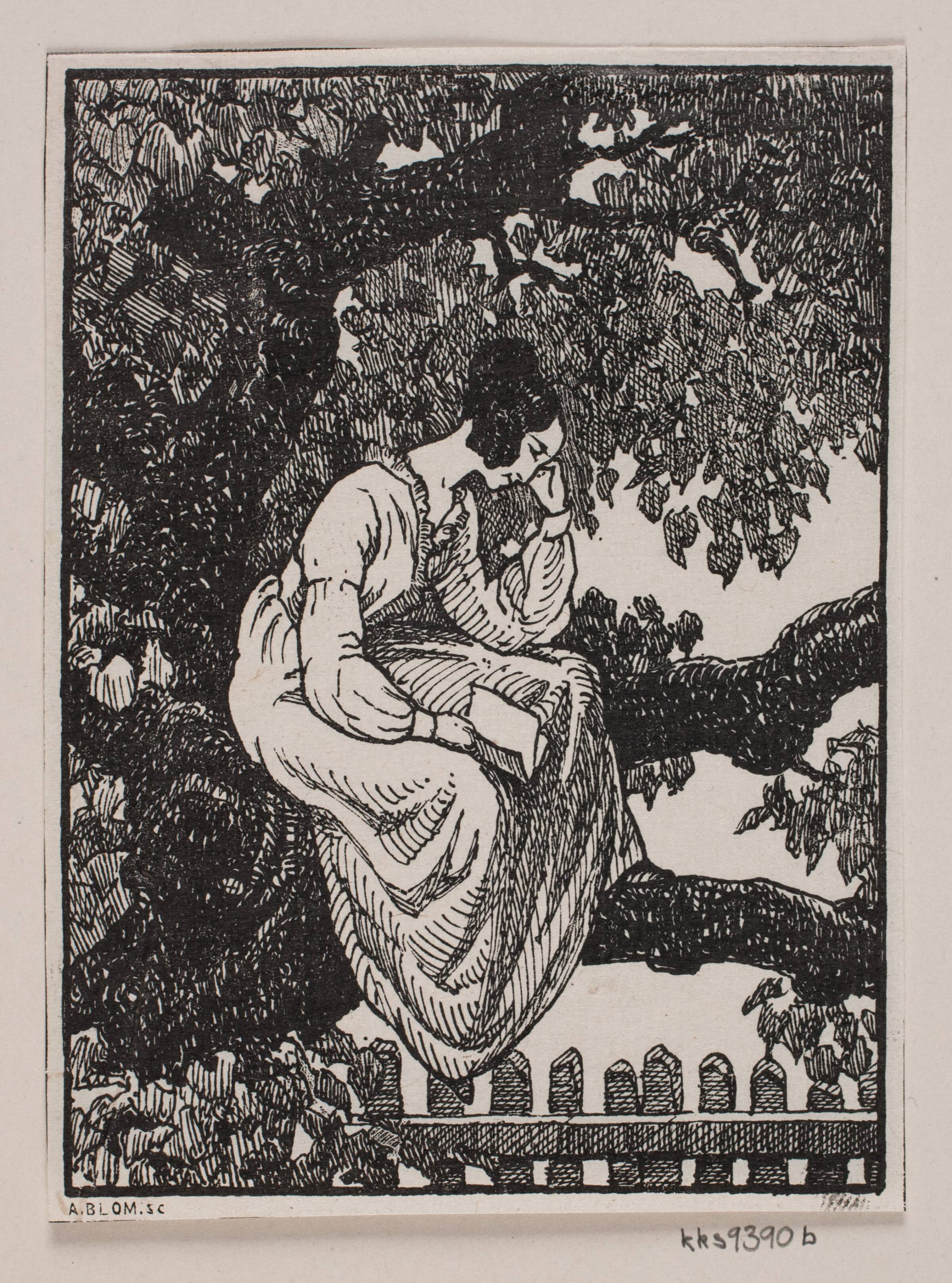 Vignette til H. Hertz' "Posthuset i Hirschholm", Alexander Blom, 1861-1934