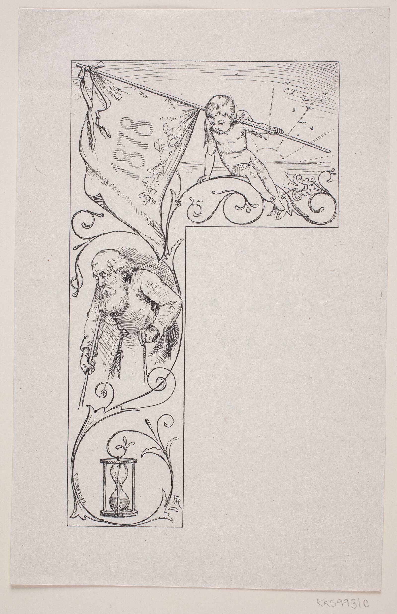 Vignet til et nytårsdigt, Ubekendt, 1870-1876