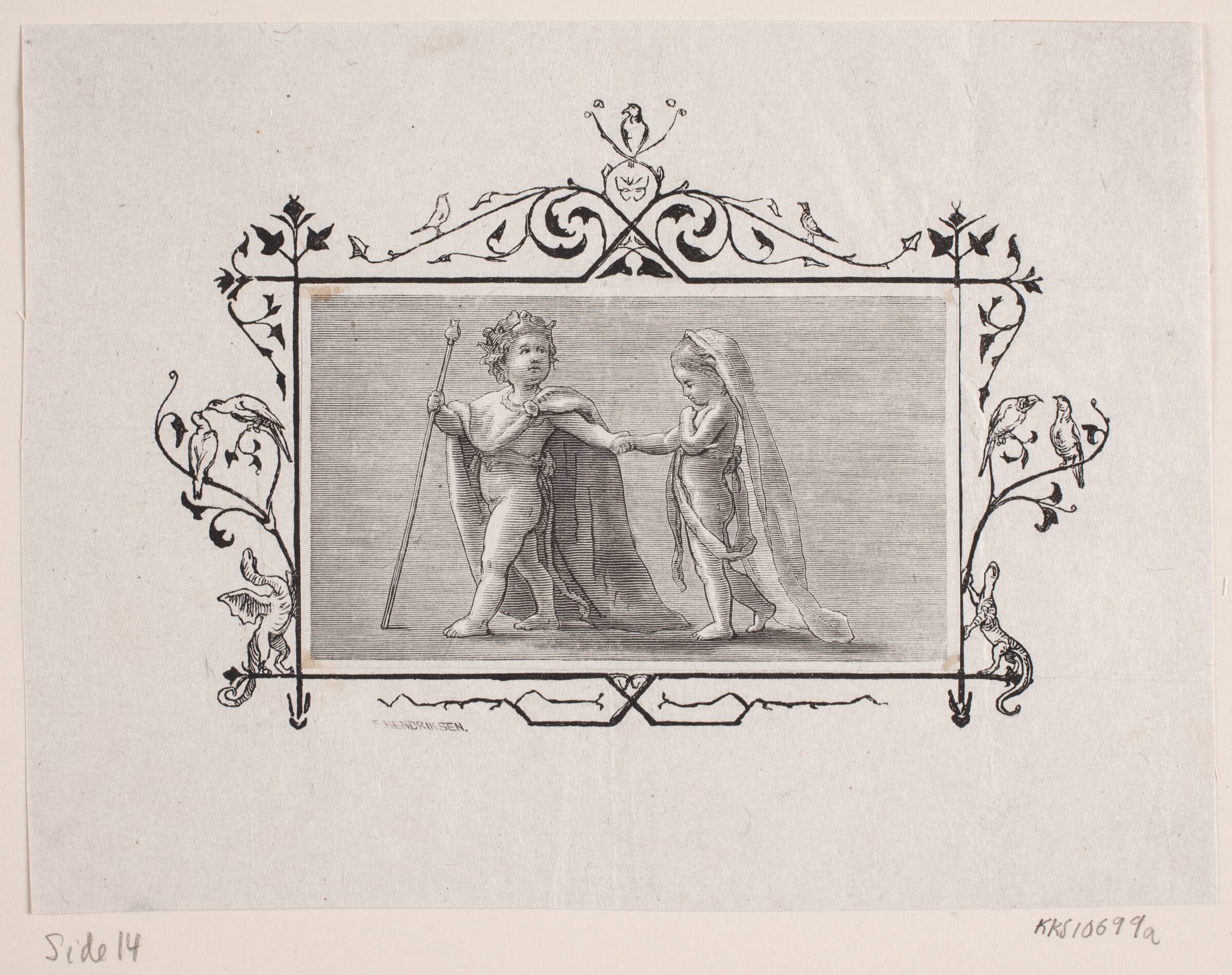Vignet til "Kong Haakon bortlover sin datter", Waldemar Bøhme, 1878
