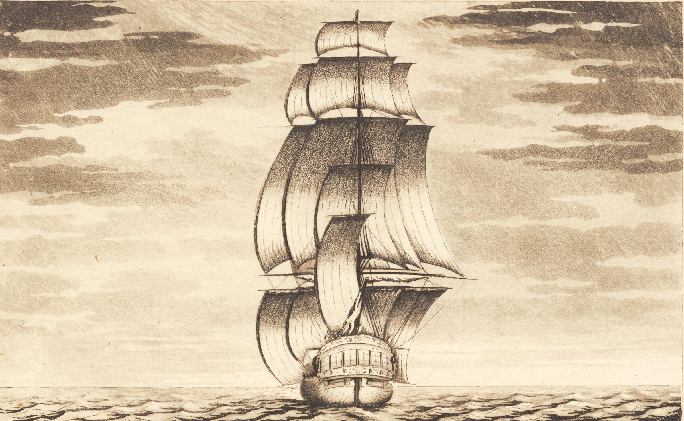Suite af skibe. Fregat, J.F. Clemens, 1748-1831