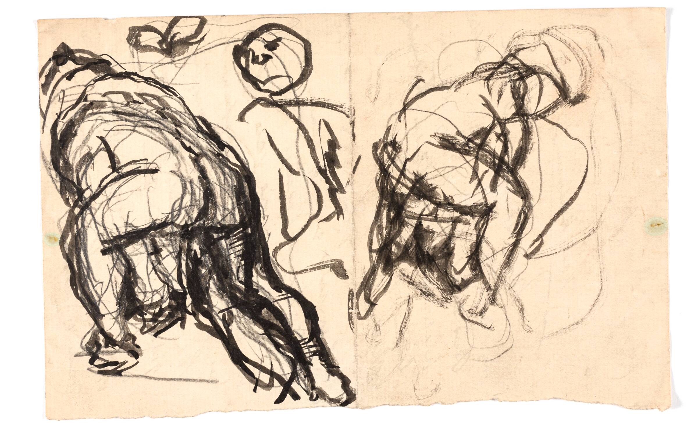 Studier af foroverbøjet figur, Oluf Hartmann, 1879-1910
