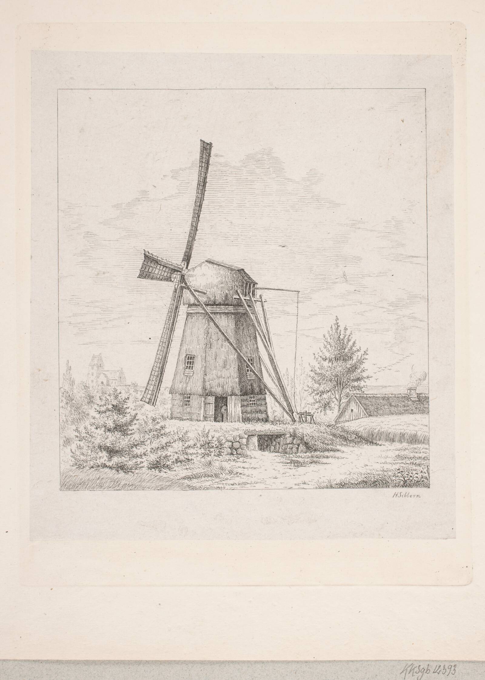 Ladegaardsmøllen ved Roskilde, Henrik Steffens Sibbern, 1857