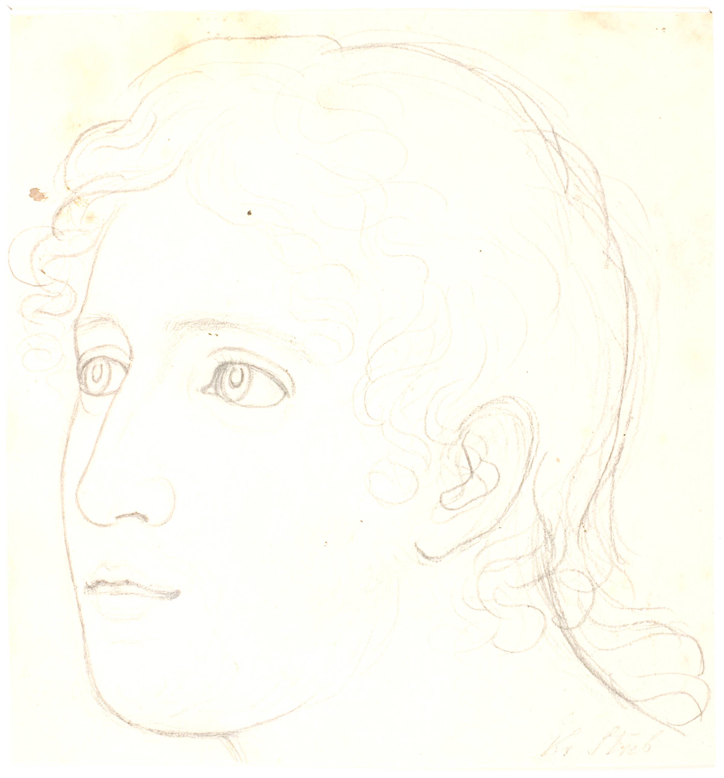Studiehoved af Hother. Trekvartprofil, C.G. Kratzenstein Stub, 1813