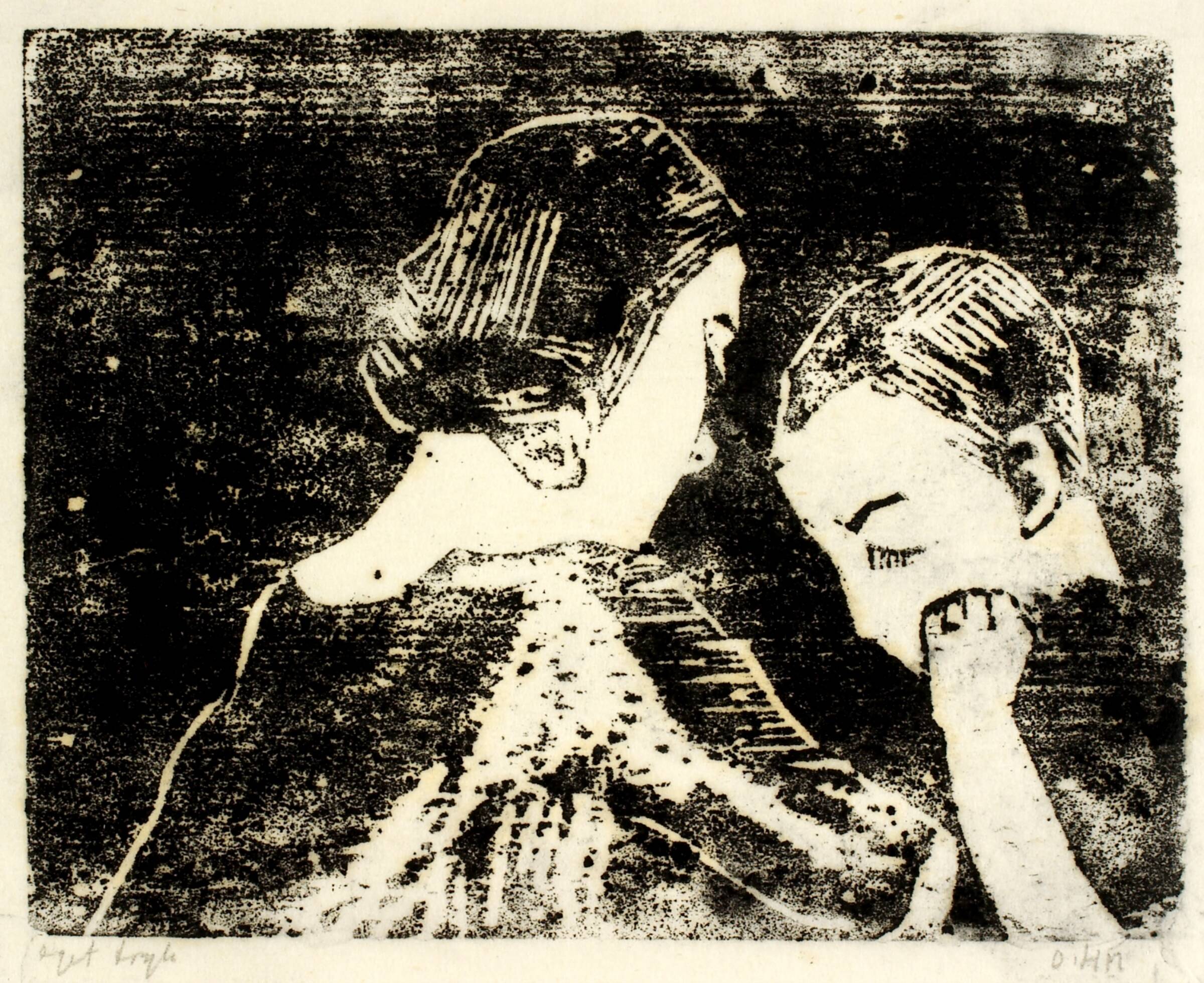 To spiller Halma, Olivia Holm-Møller, 1875-1970
