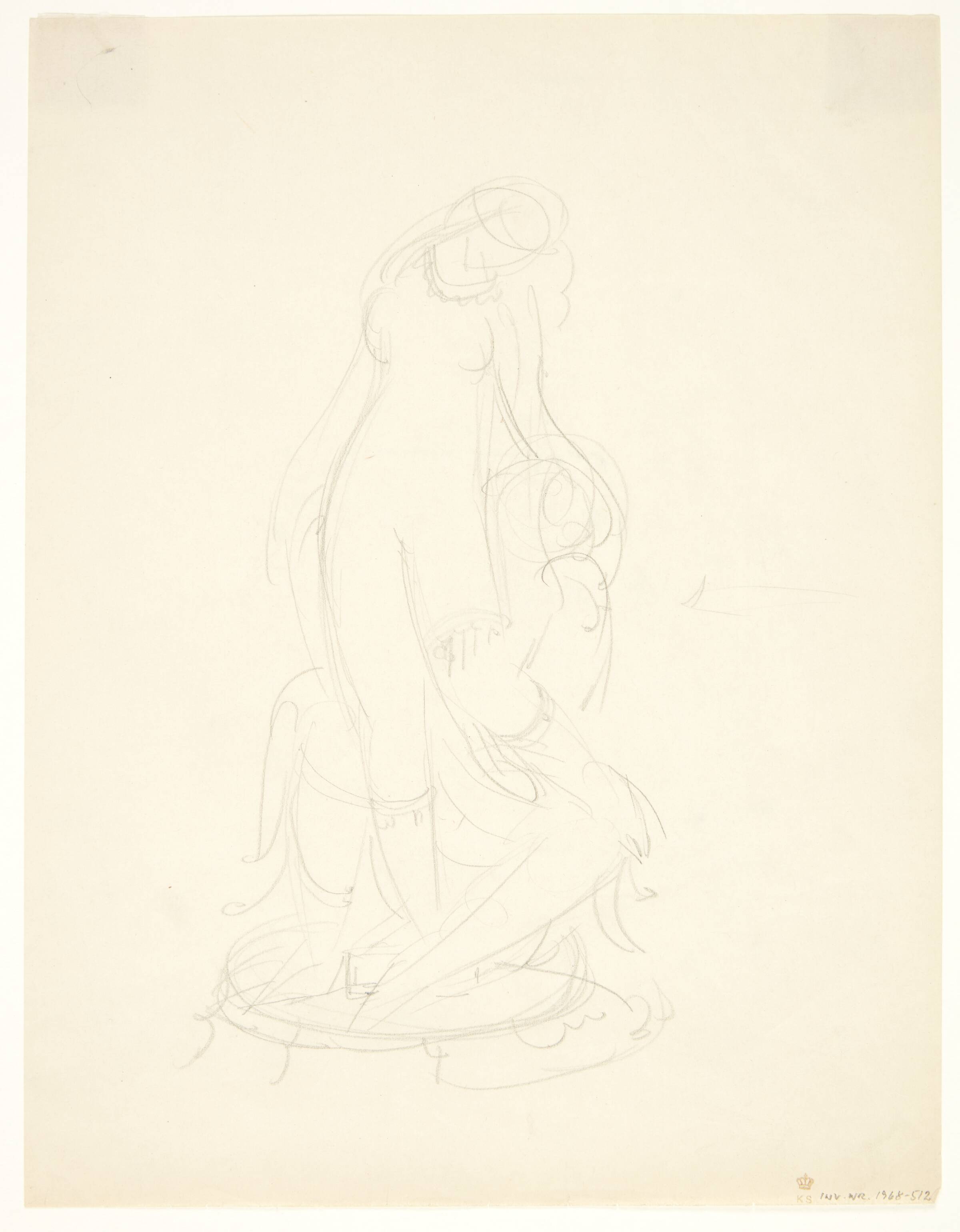 Pygmalion og Galathea. Udkast til statuette, Gerhard Henning, 1920-1929