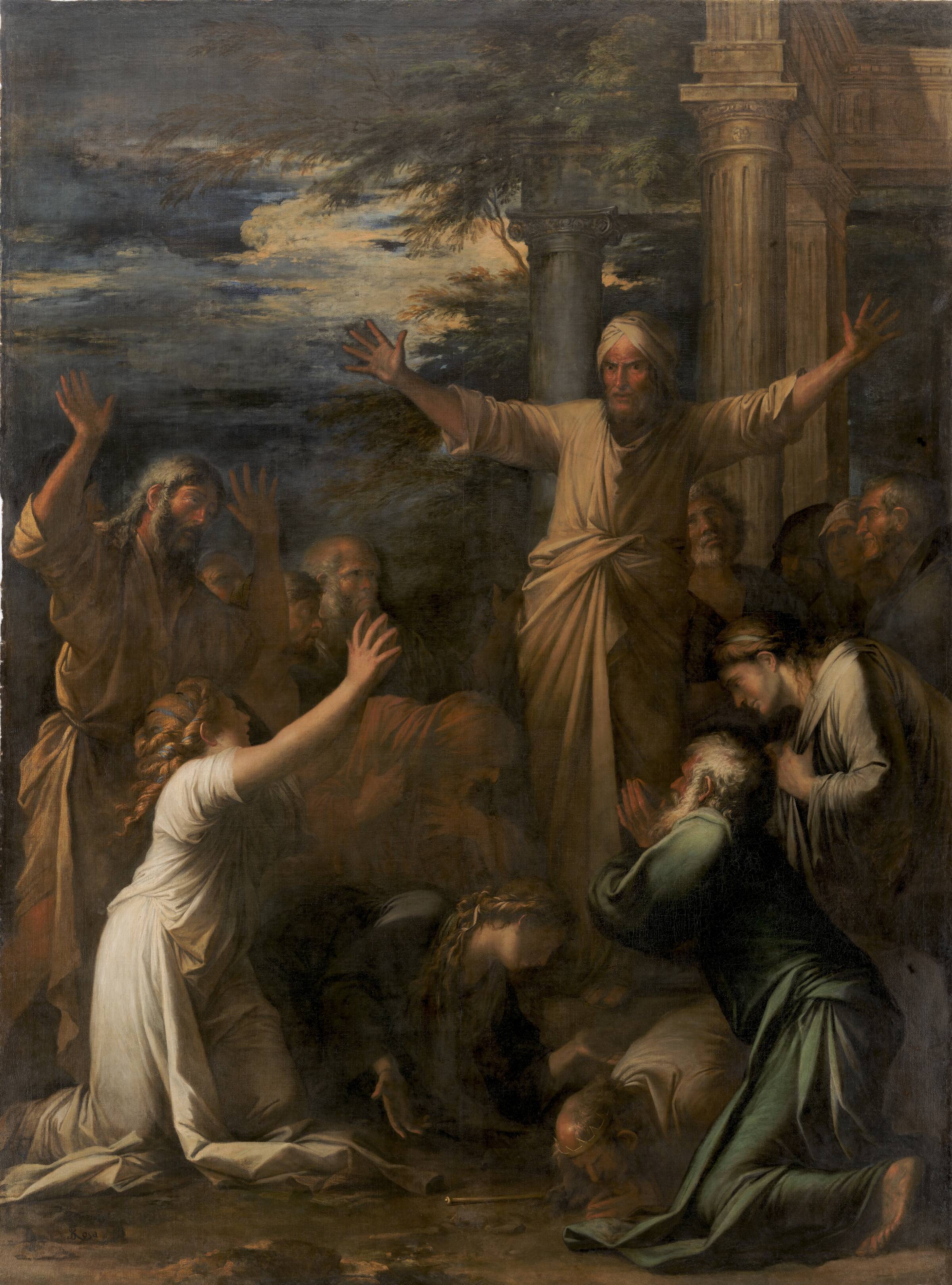Jonas prædiker for Ninives indbyggere, Salvator Rosa, 1661