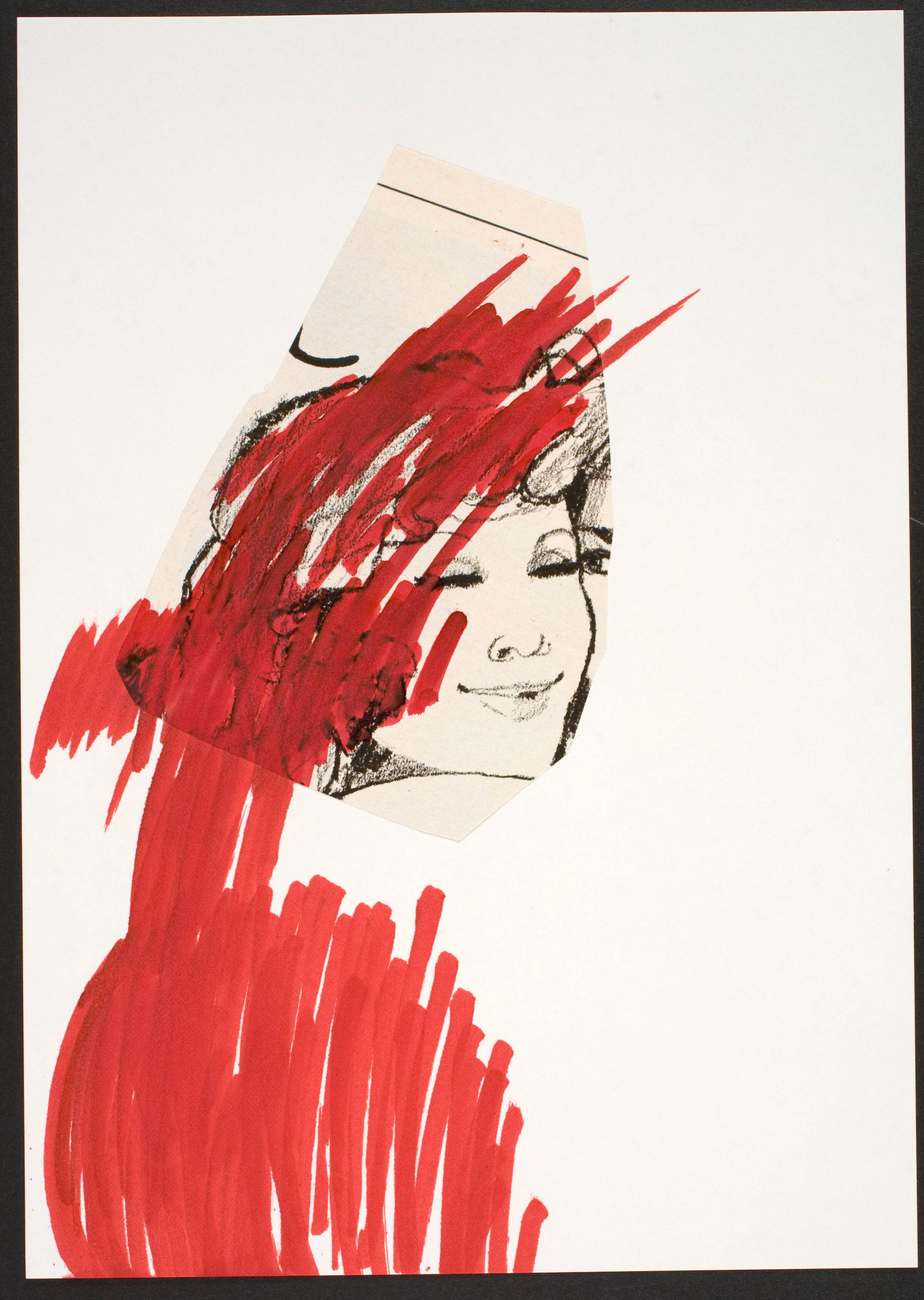 Udklip på papir med kvindetegnet, Lene Adler Petersen, 1974