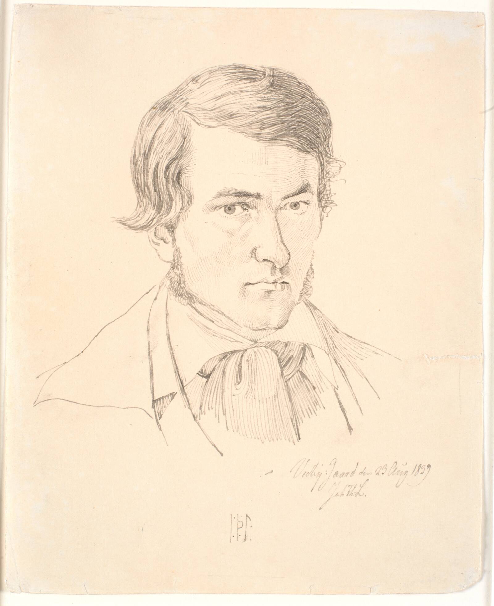 Selvportræt, Johan Thomas Lundbye, 1839