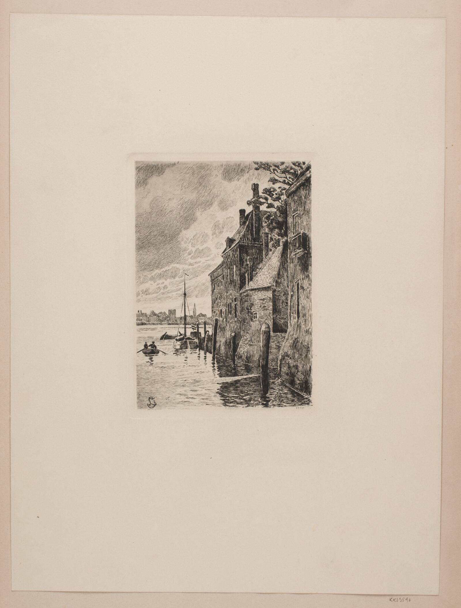 Gamle huse i Dordrecht, Louis Jensen, 1899