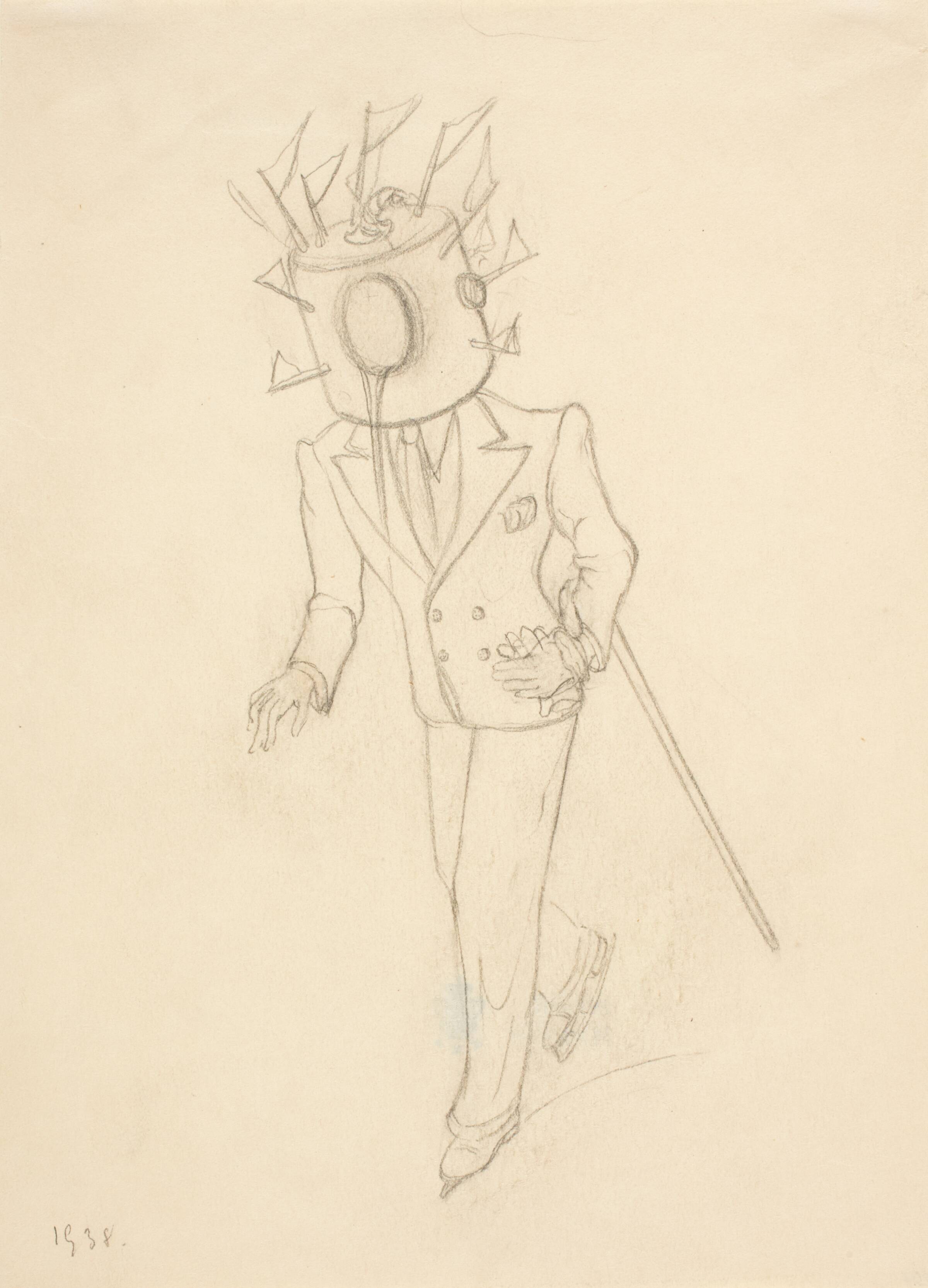 Gående mand, Wilhelm Freddie, 1938