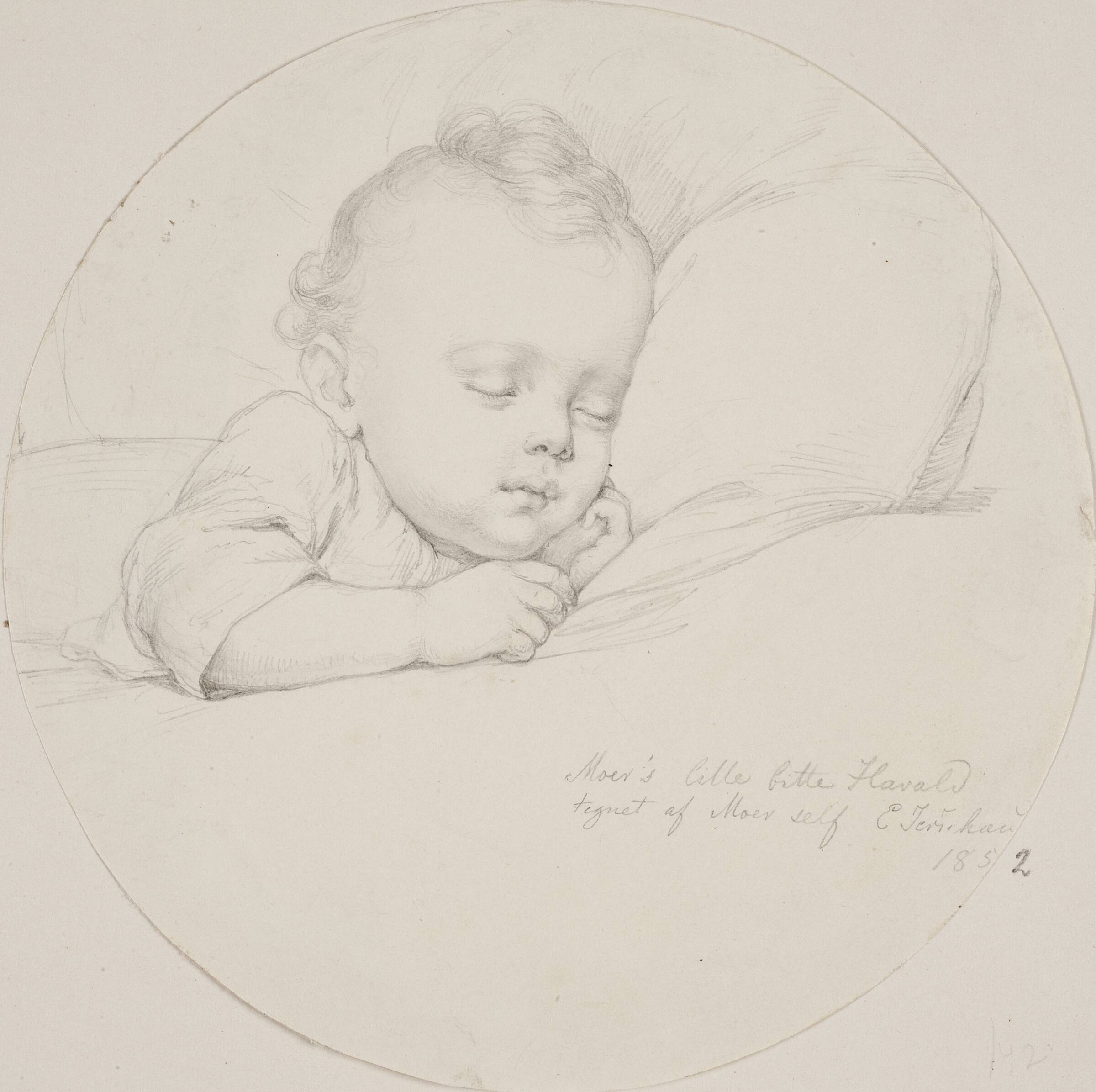 "Moers lille bitte Harald tegnet af moer self", Elisabeth Jerichau Baumann, 1852