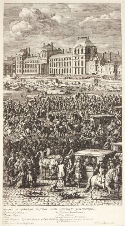 Ludvig XIV i procession over Pont Neuf (højre del)