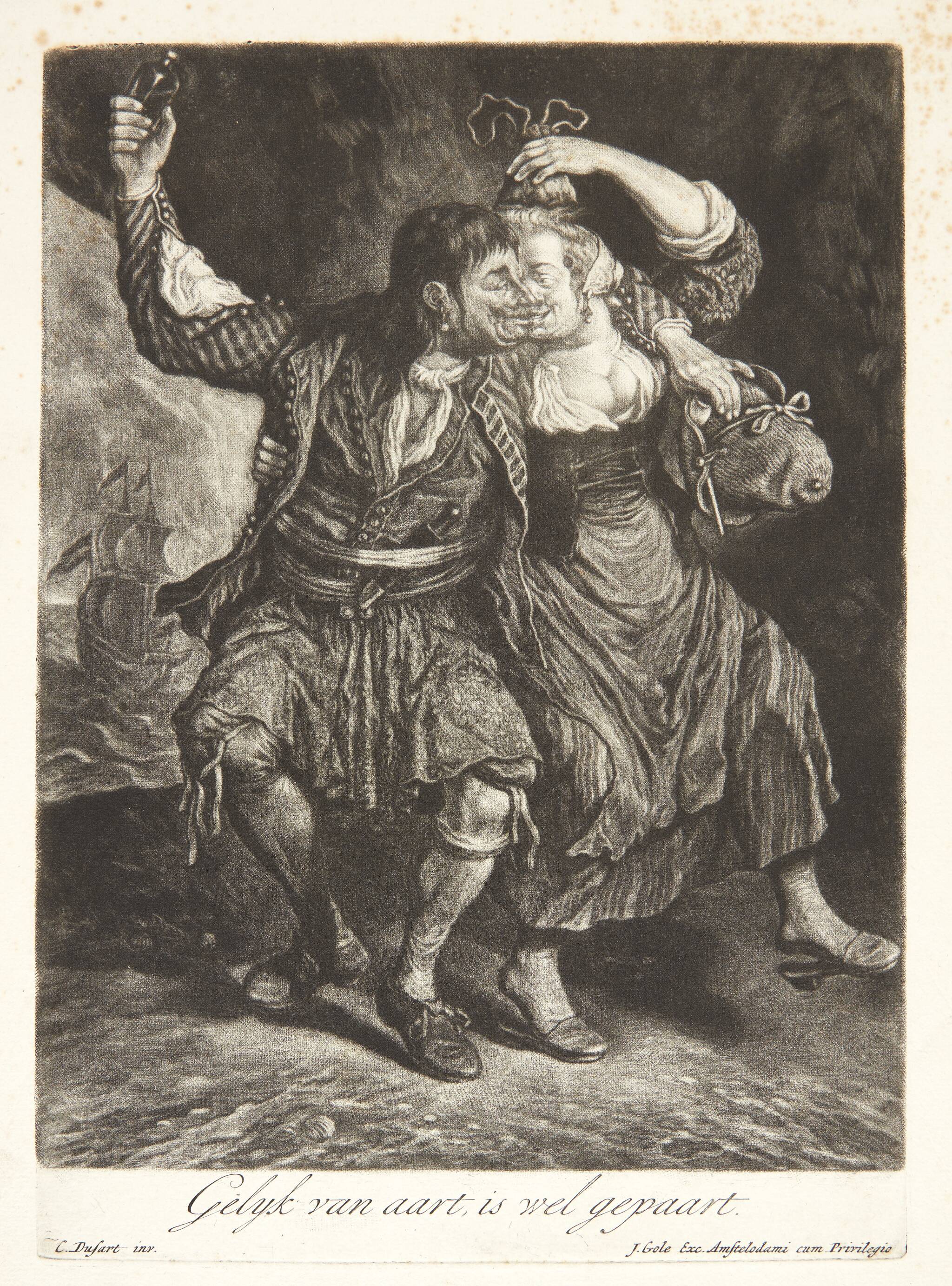 Dansende par. En sømand, der berøves af sin dansepartner