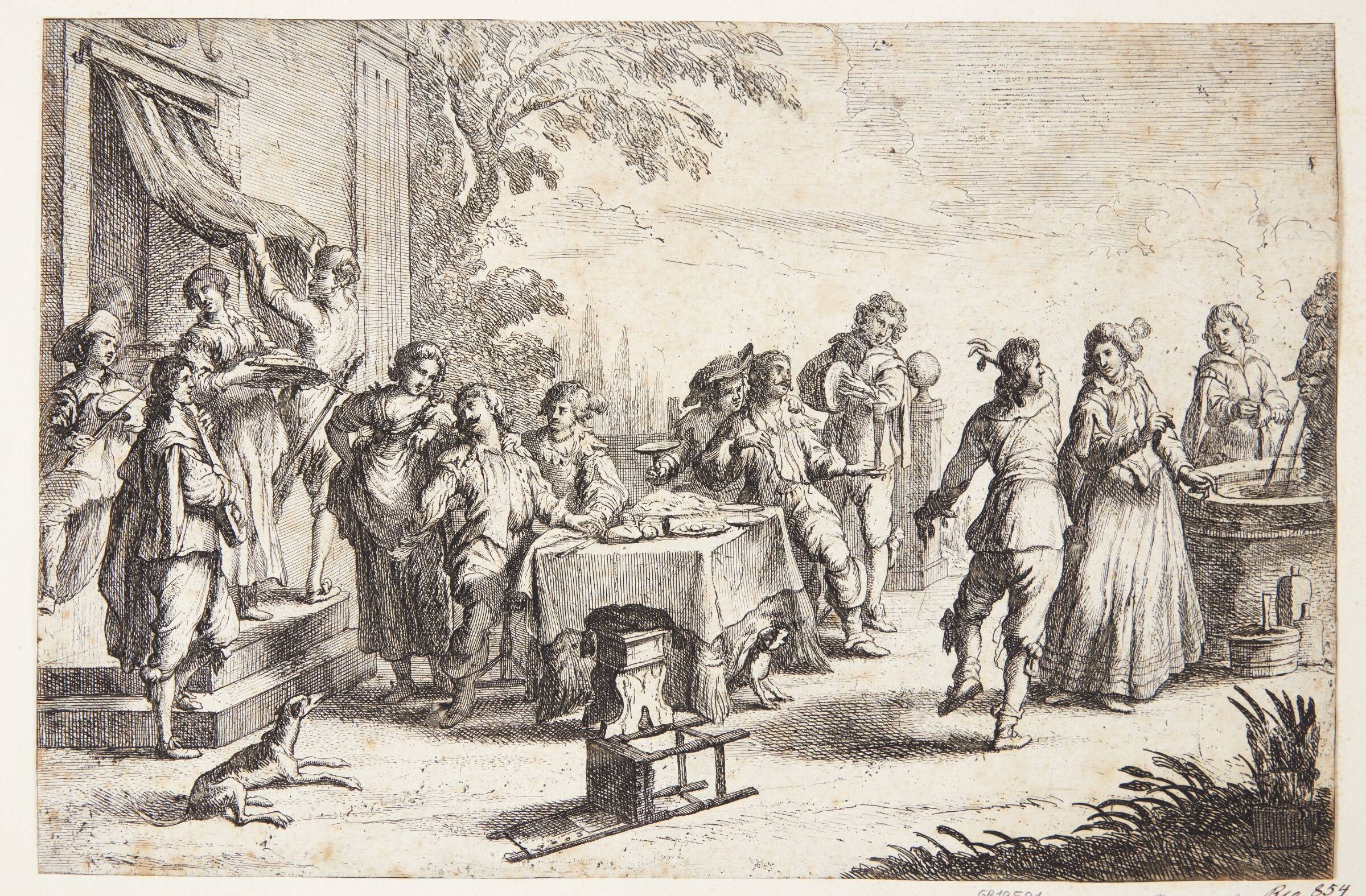 Den fortabte søn fester med skøgerne, Cornelis de Wael, 1658