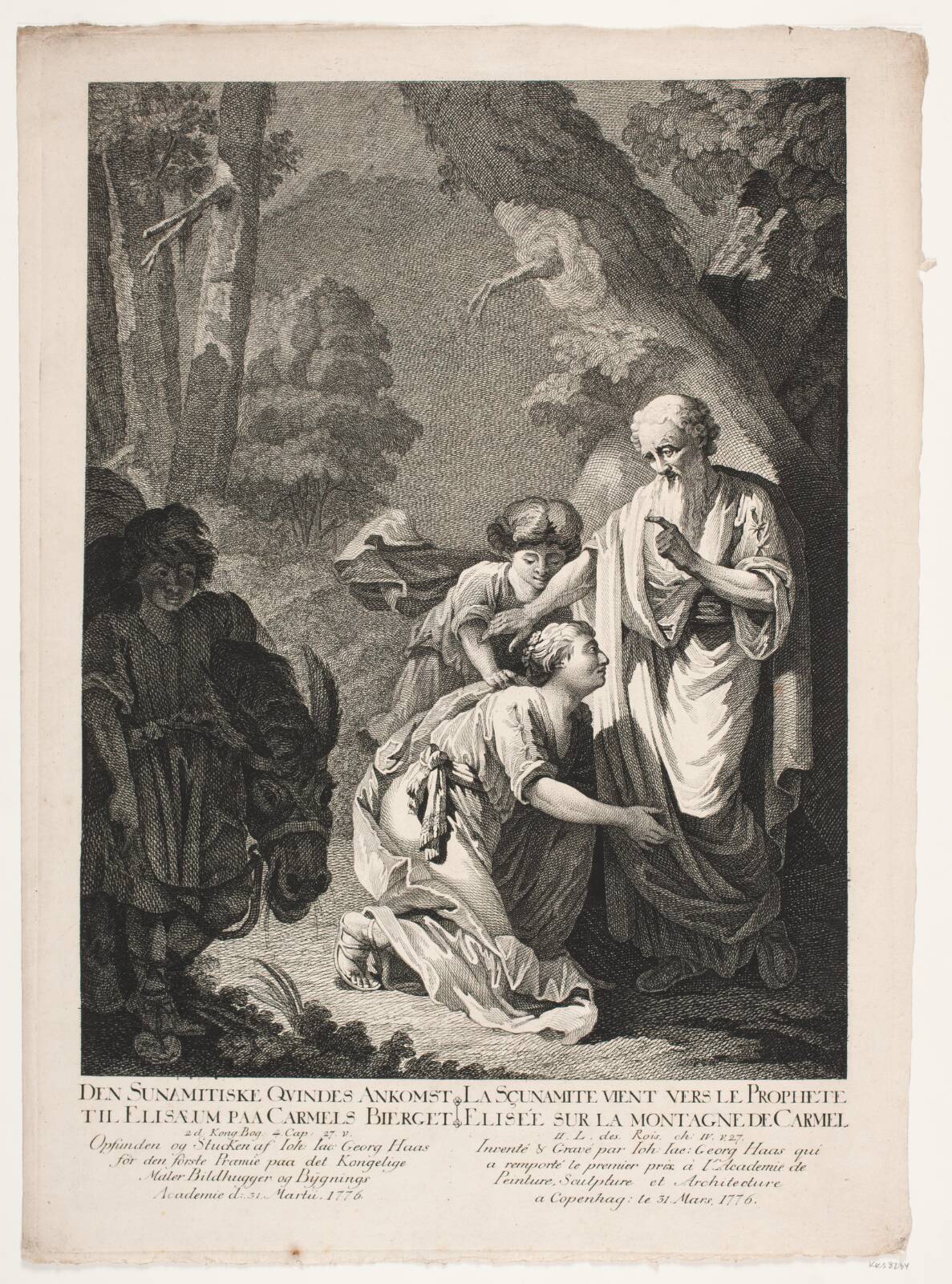 Den sunamitiske kvindes ankomst til Elisæum, by Georg Haas, 1760-1777