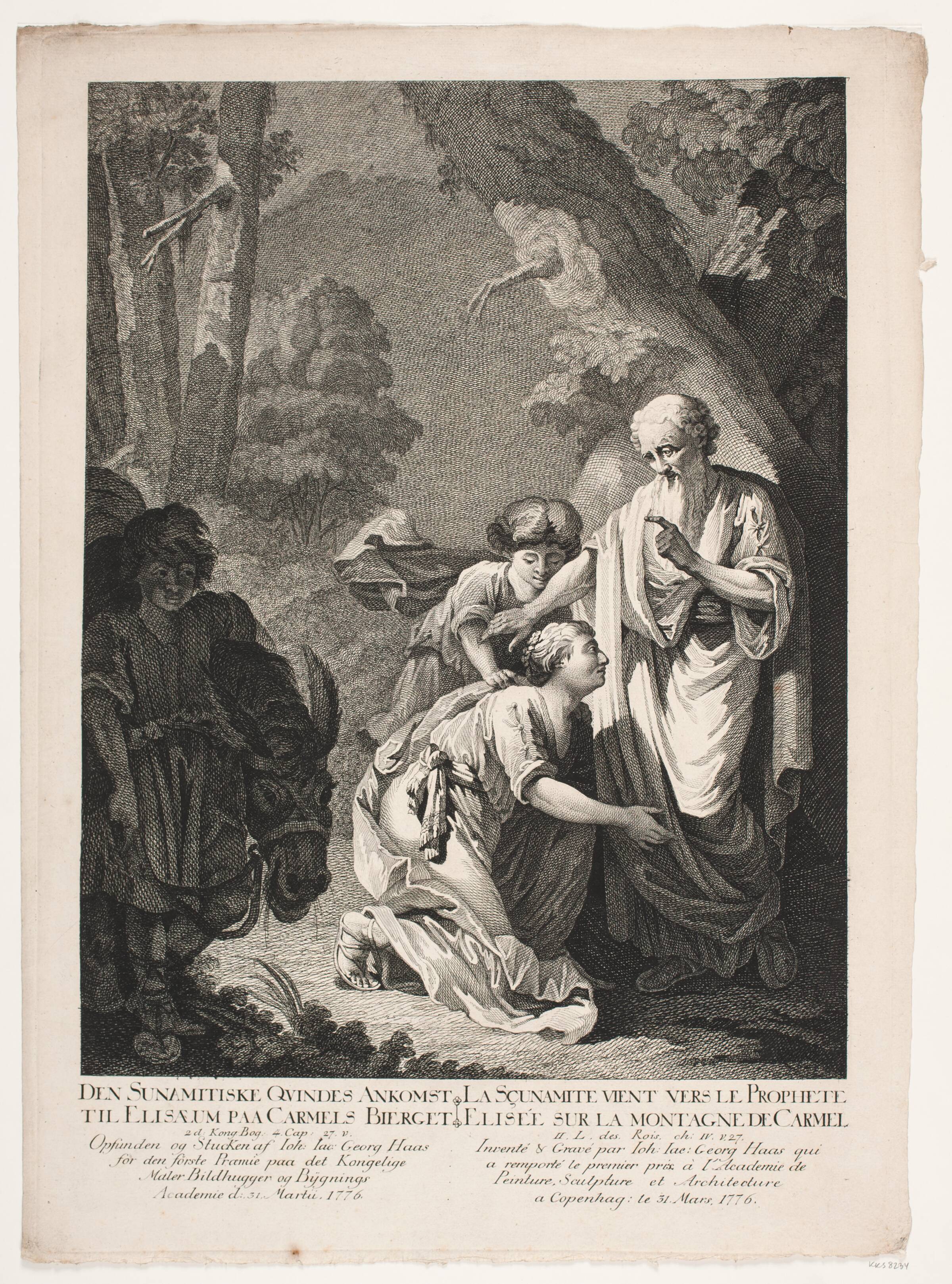 Den sunamitiske kvindes ankomst til Elisæum, Georg Haas, 1760-1777
