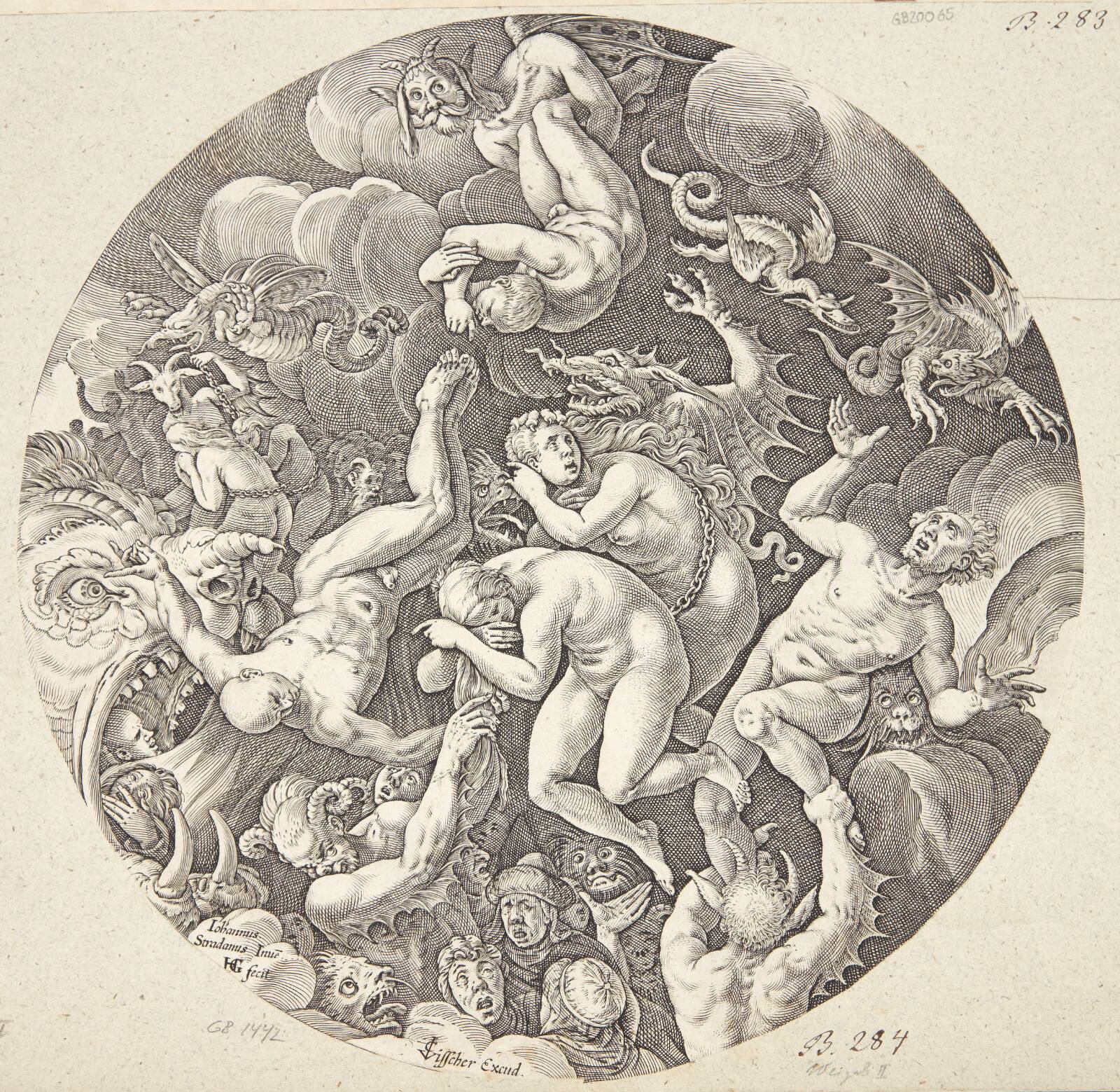 De fordømtes fald, Hendrick Goltzius, 1578-1652