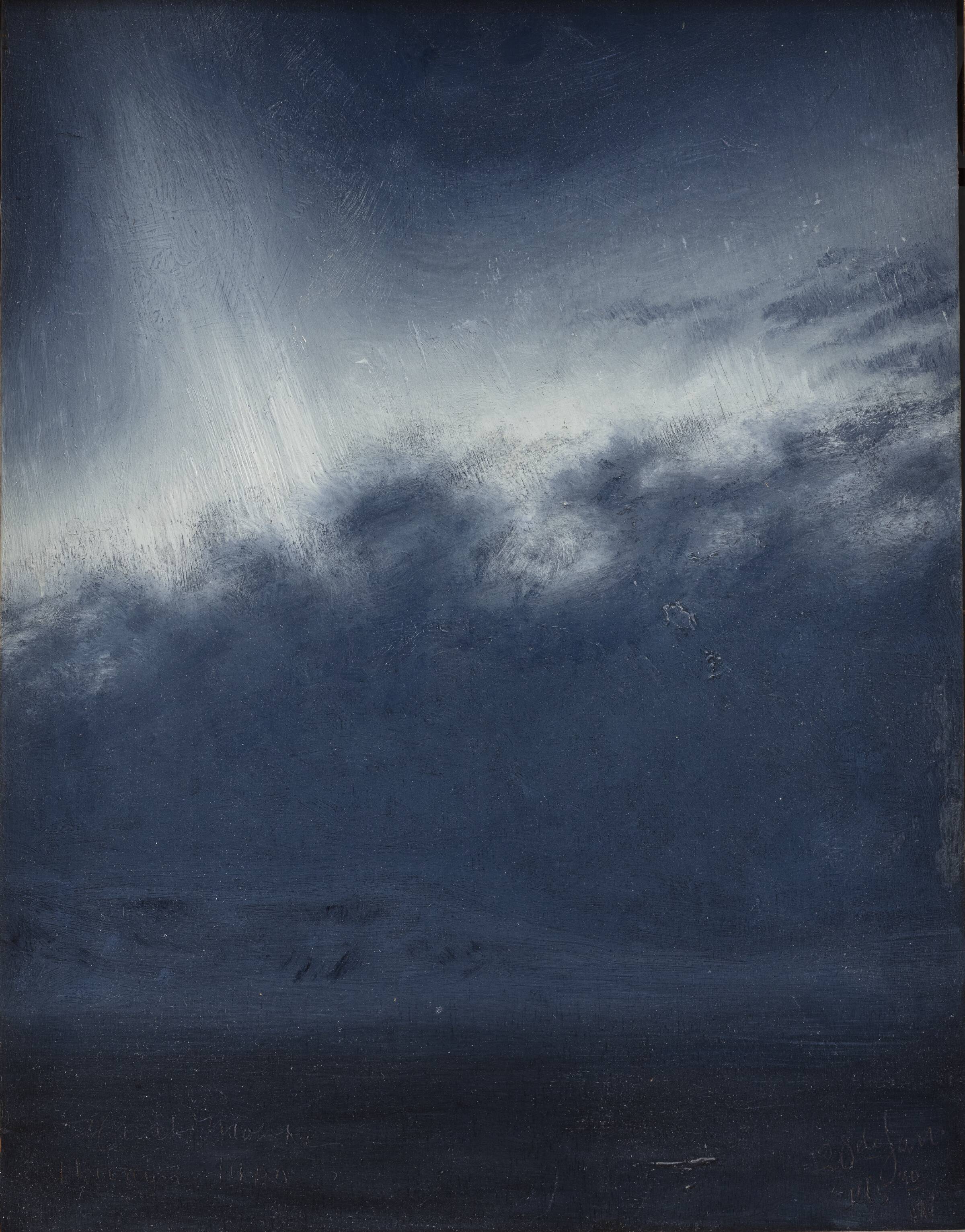 Nordlys 20. januar 1900, kl. 17.30. Akureyri. Mod vest, Moltke, Harald, 1900