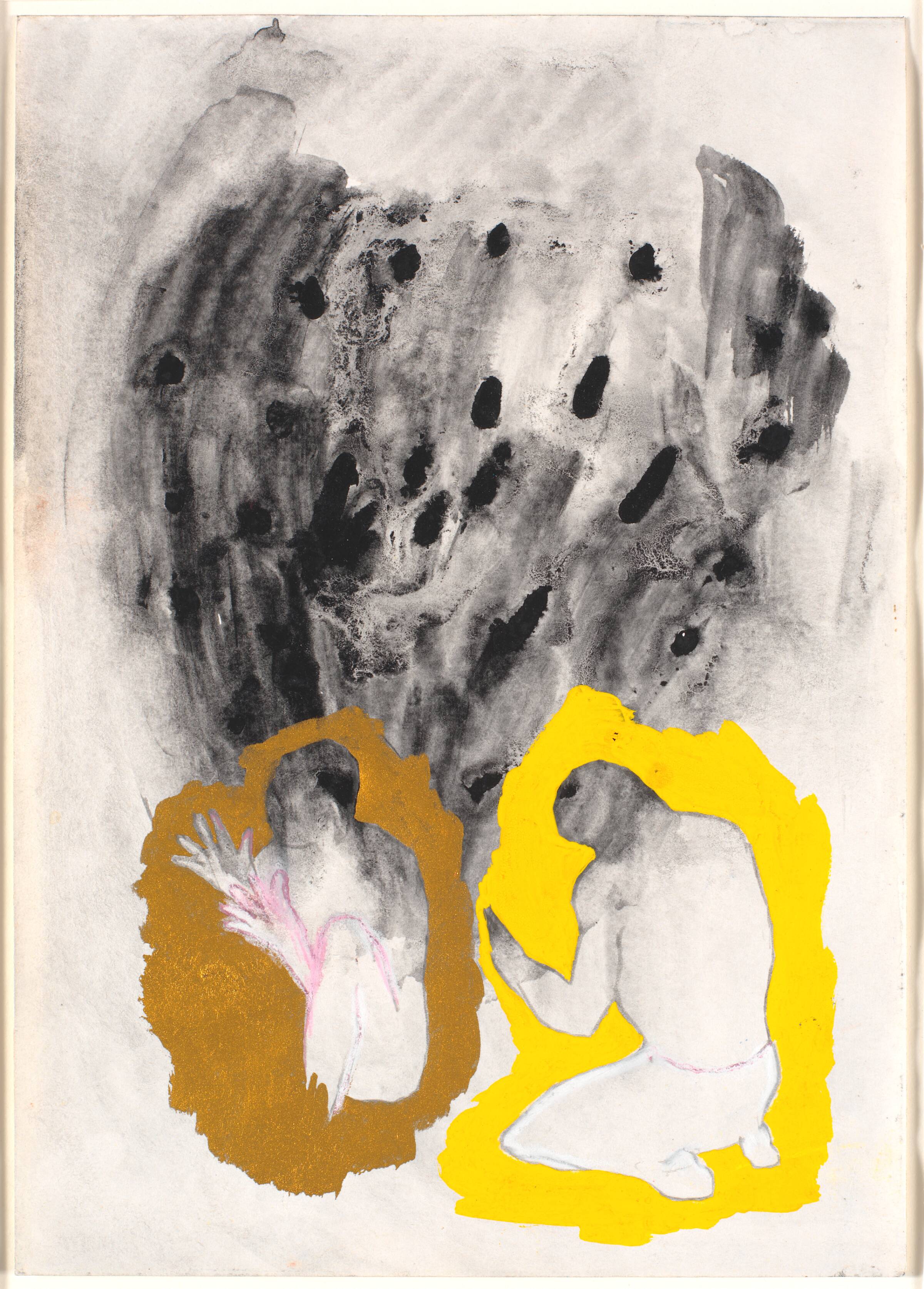 Tegning. Komposition med to menneskelige figurer, Nina Sten-Knudsen, 1983
