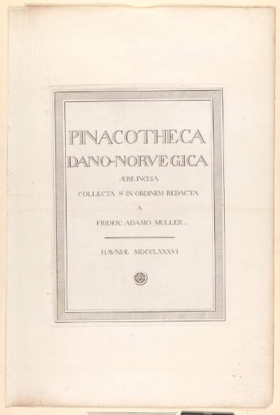Müllers Pinakotek, titelblad