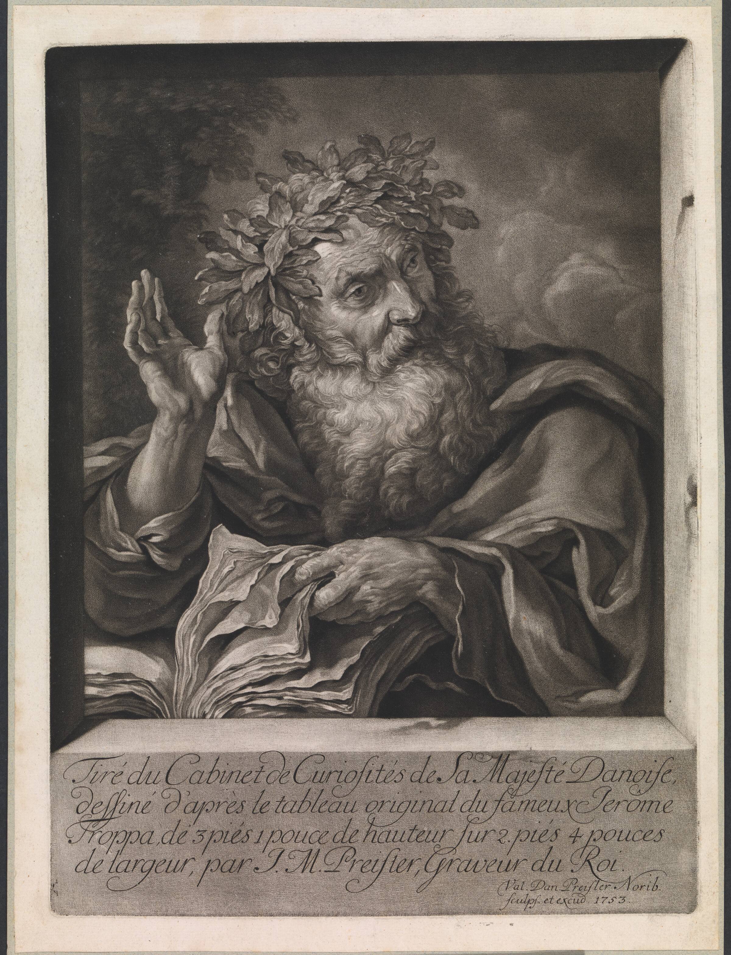 En gammel filosof, Valentin Daniel Preisler, 1753