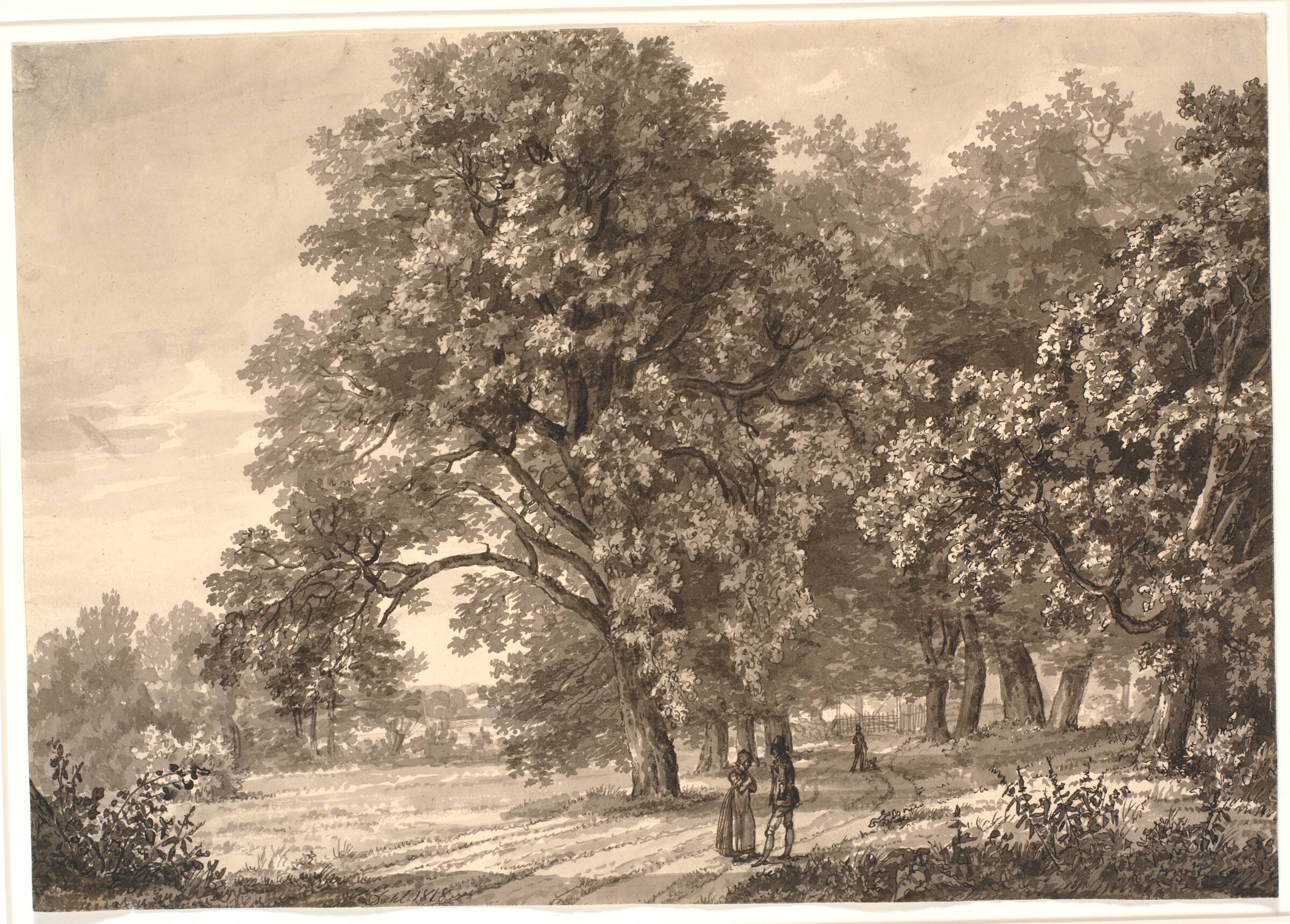 Skovvej. Prospekt ved Sorø, J.C. Dahl, 1818
