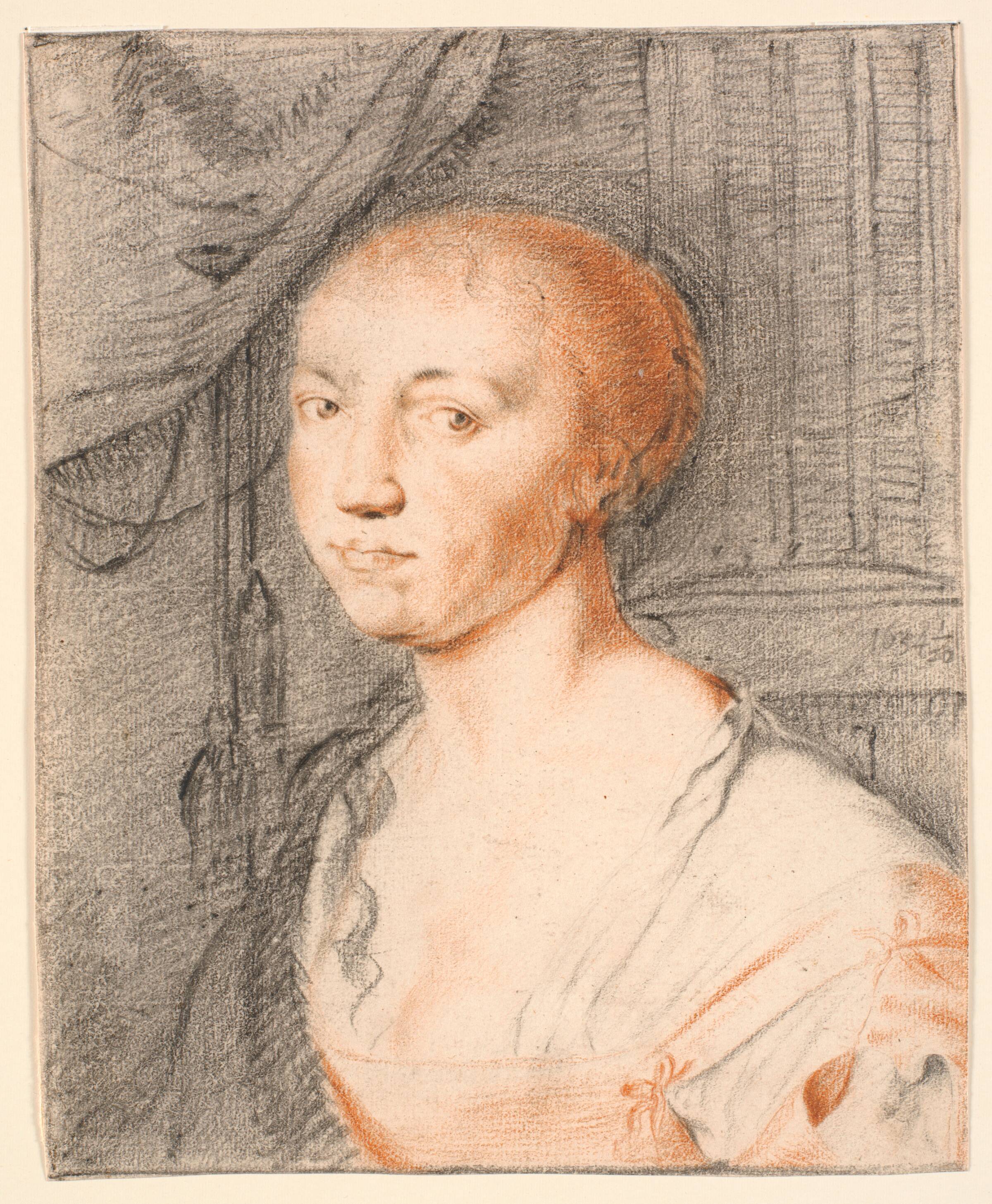 Portræt af yngre dame, Jürgen Ovens, 1654