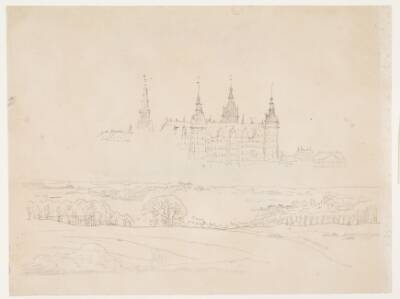 Studie til Glyptotekets "Efterårslandskab. Frederiksborg Slot i mellemgrunden"
