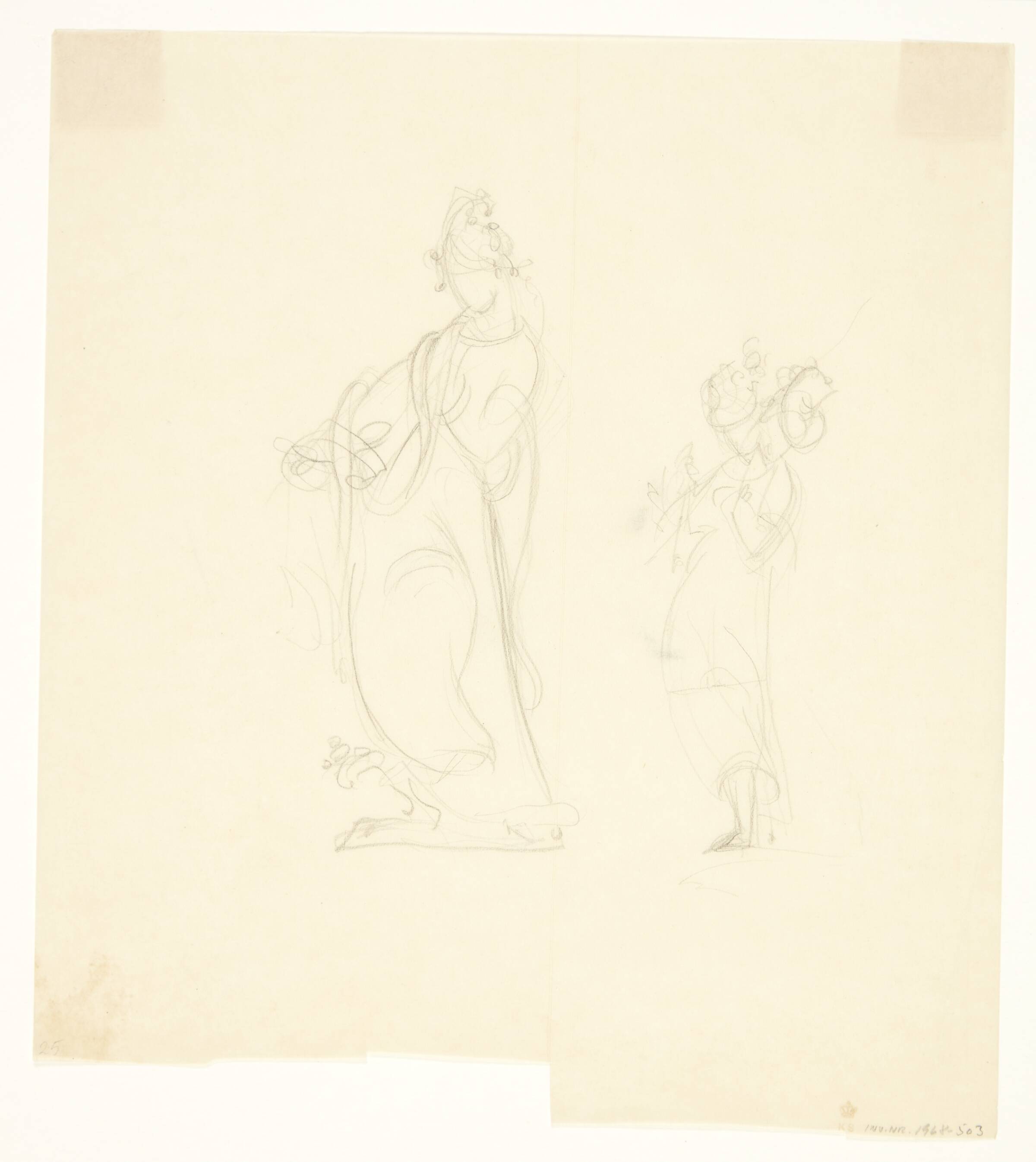 Stående orientalsk figur. Udkast til statuette, Gerhard Henning, 1920-1929