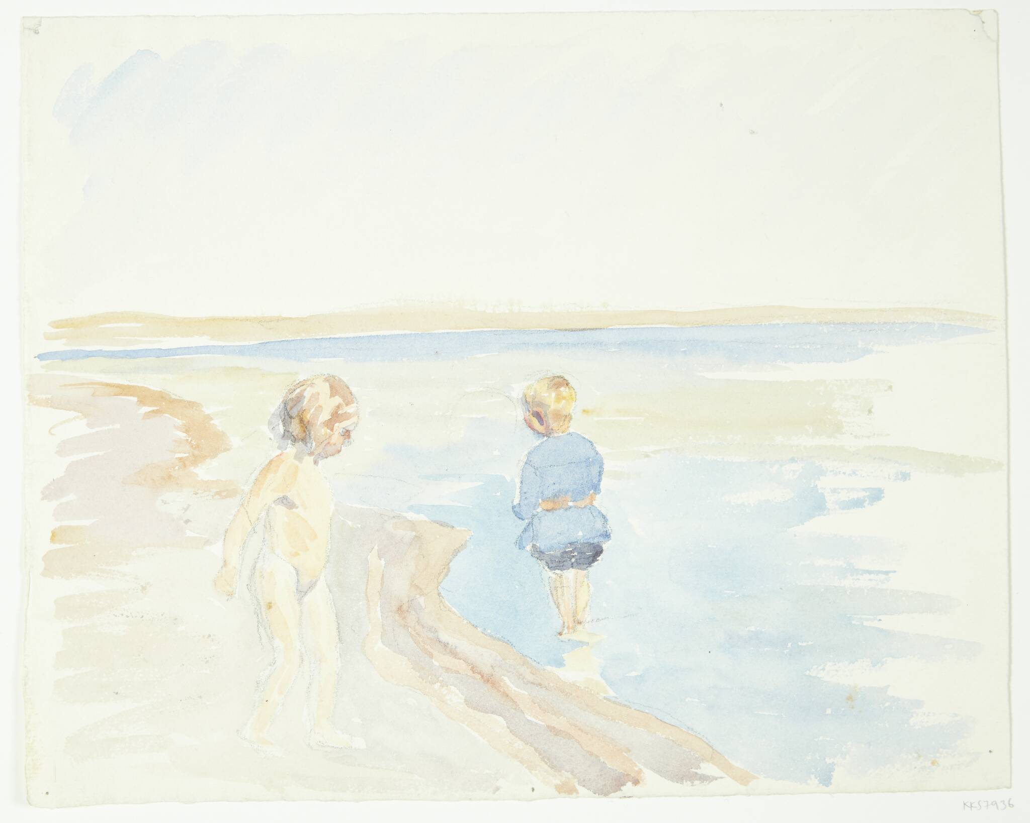 Børn ved stranden