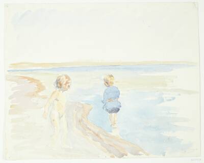 Børn ved stranden