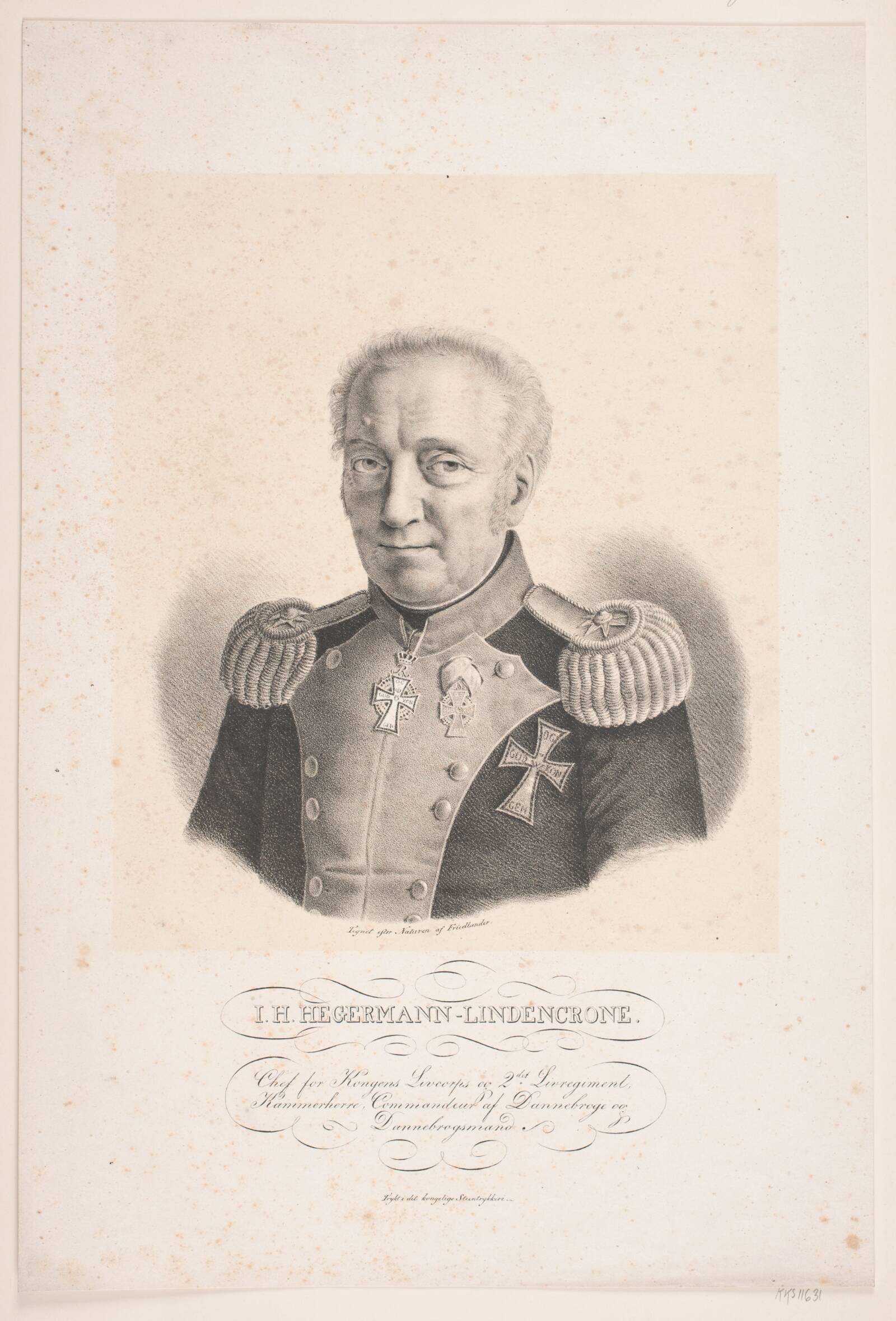 J. H. Hegermann-Lindencrone, Julius Friedlænder, 1809-1875