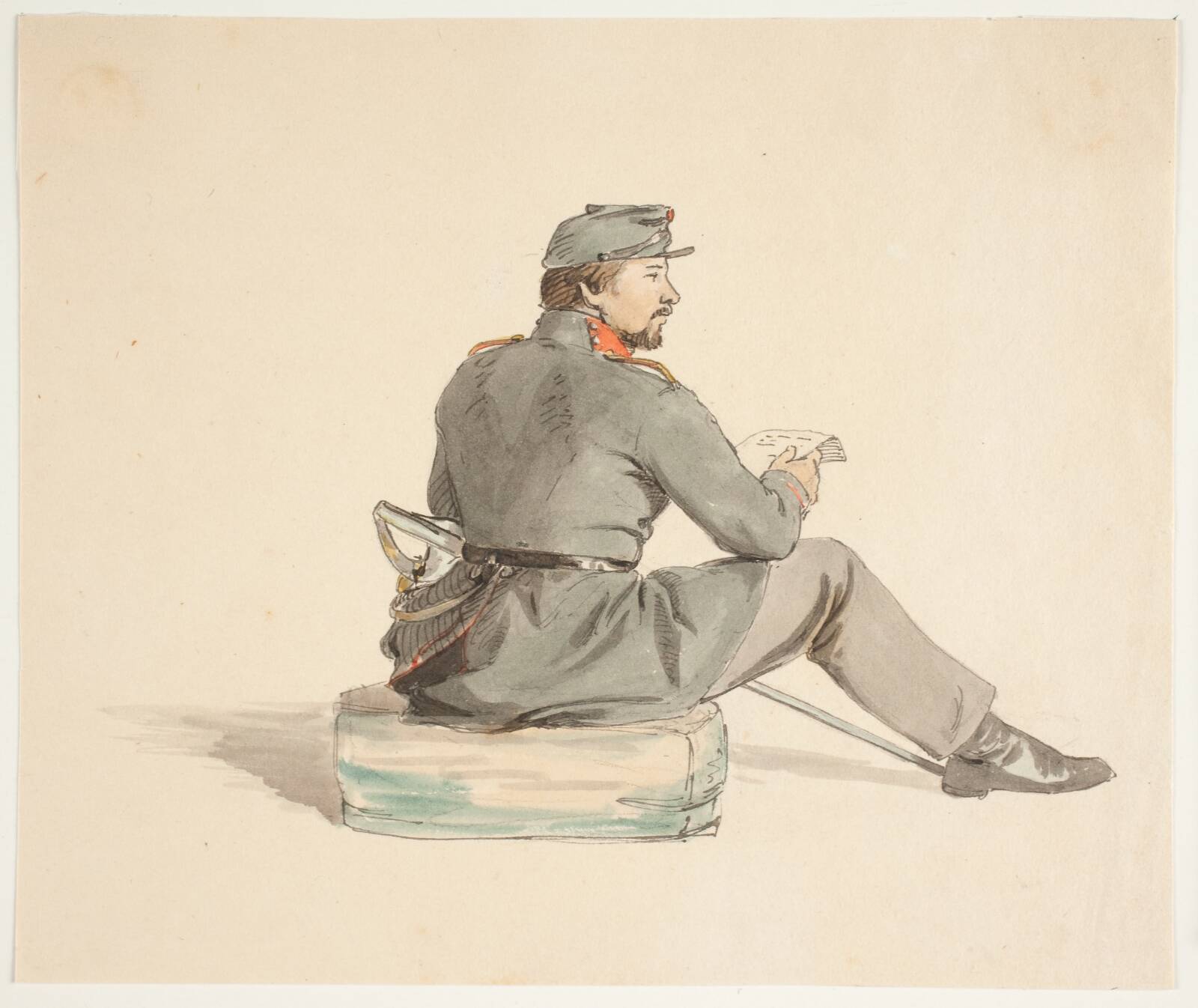 Læsende soldat, Carlo Dalgas, 1848-1850