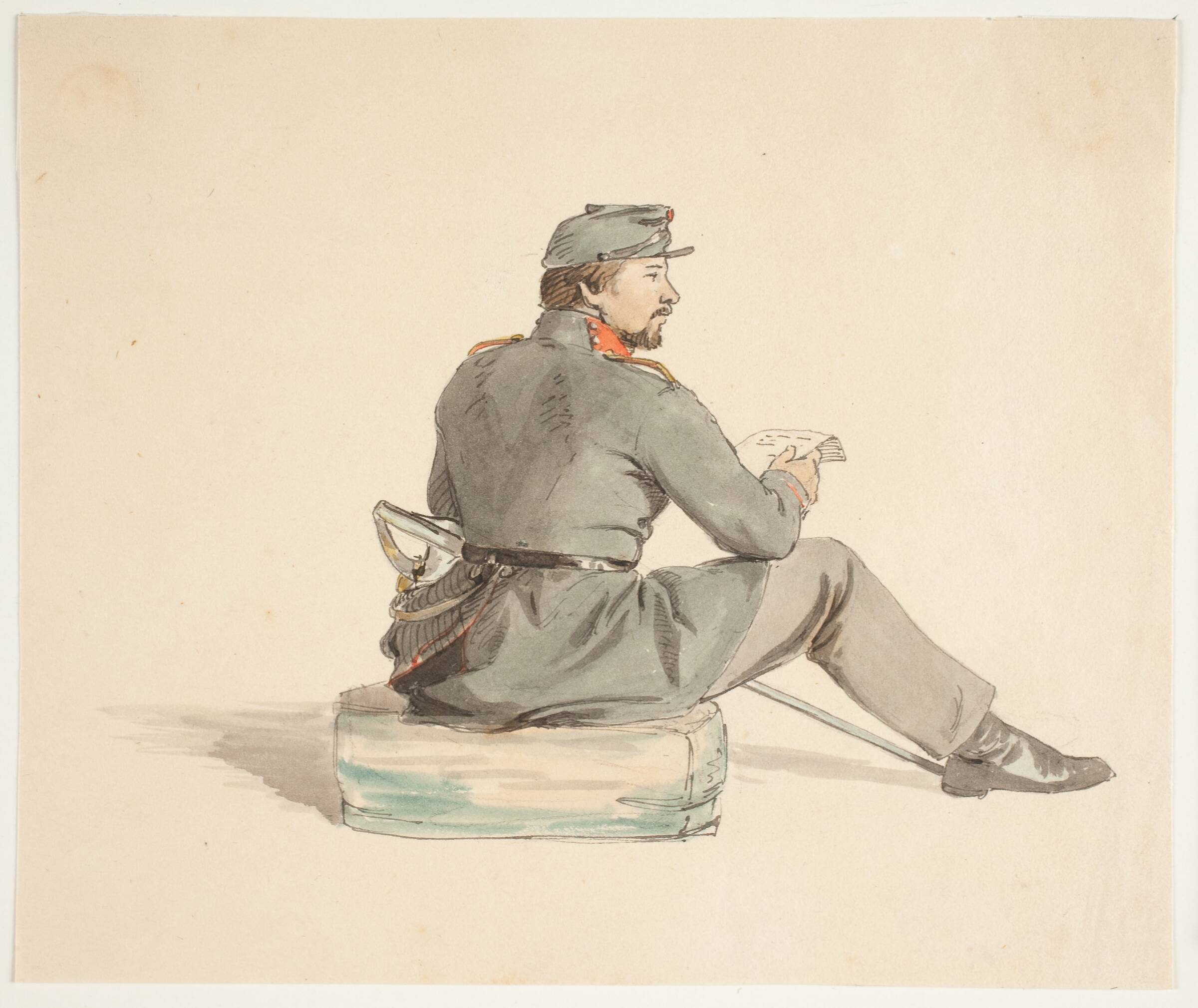 Læsende soldat, Carlo Dalgas, 1848-1850