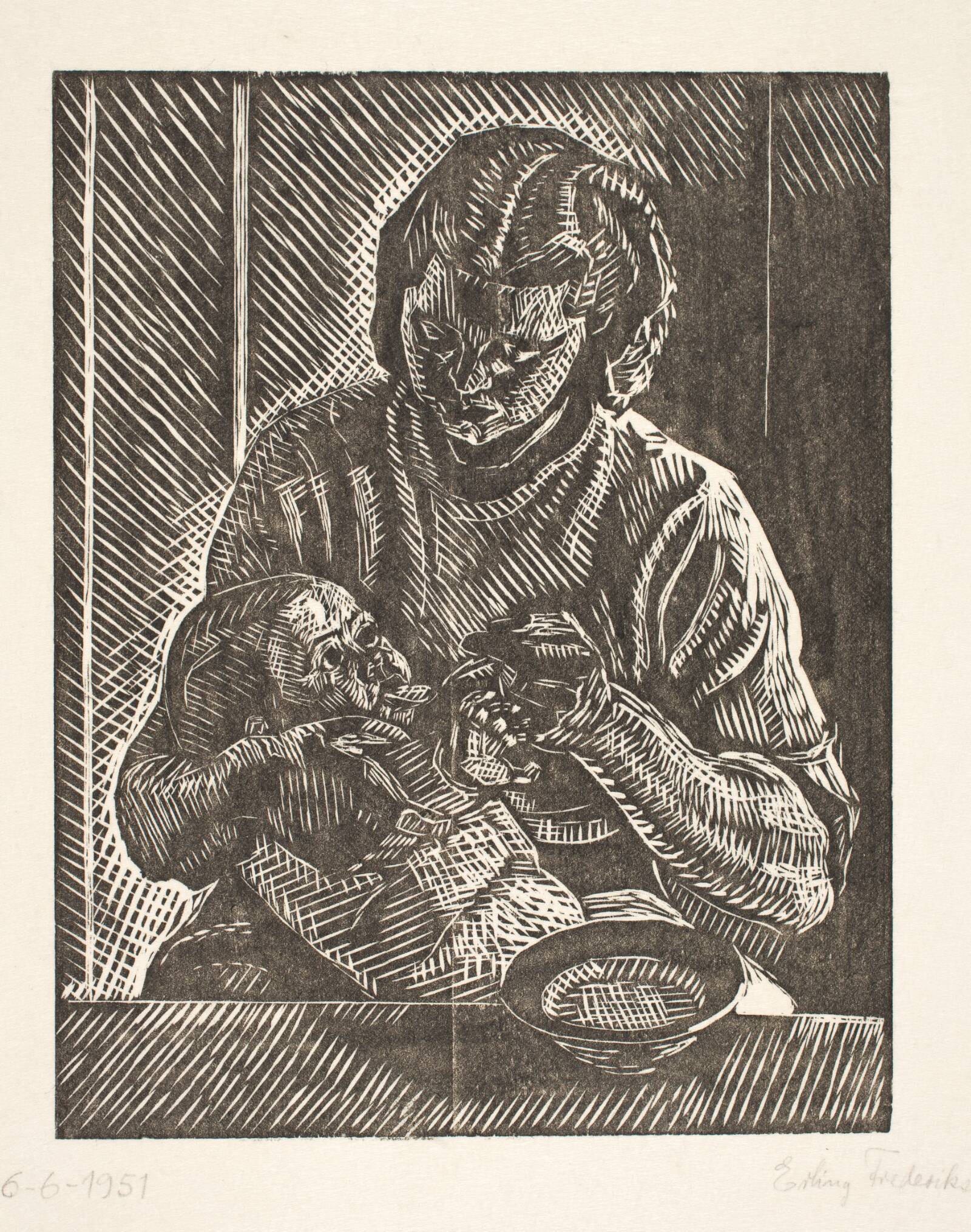 Mor, der mader sit lille barn, Erling Frederiksen, 1951