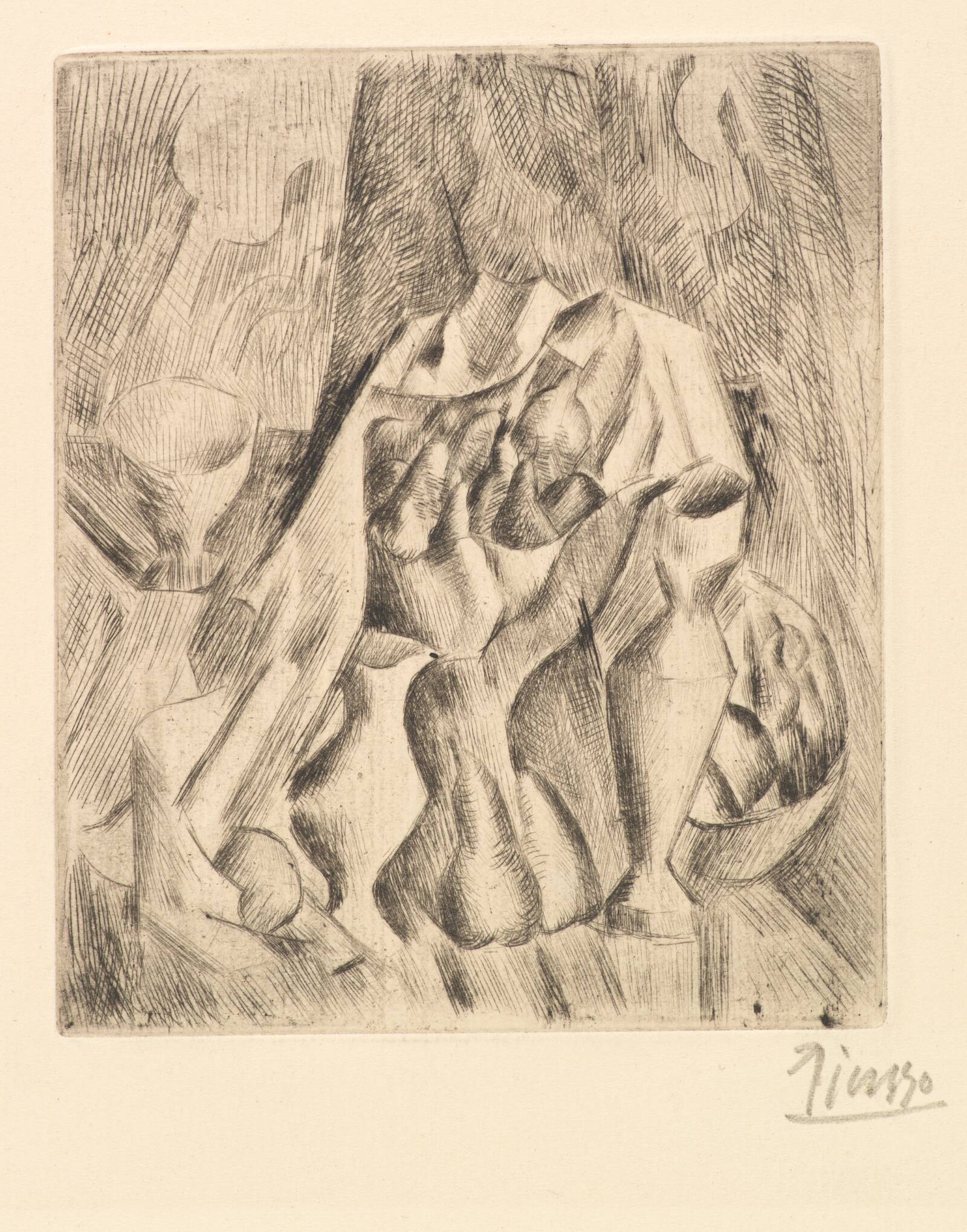 Nature morte med frugtskål, Pablo Picasso, 1909