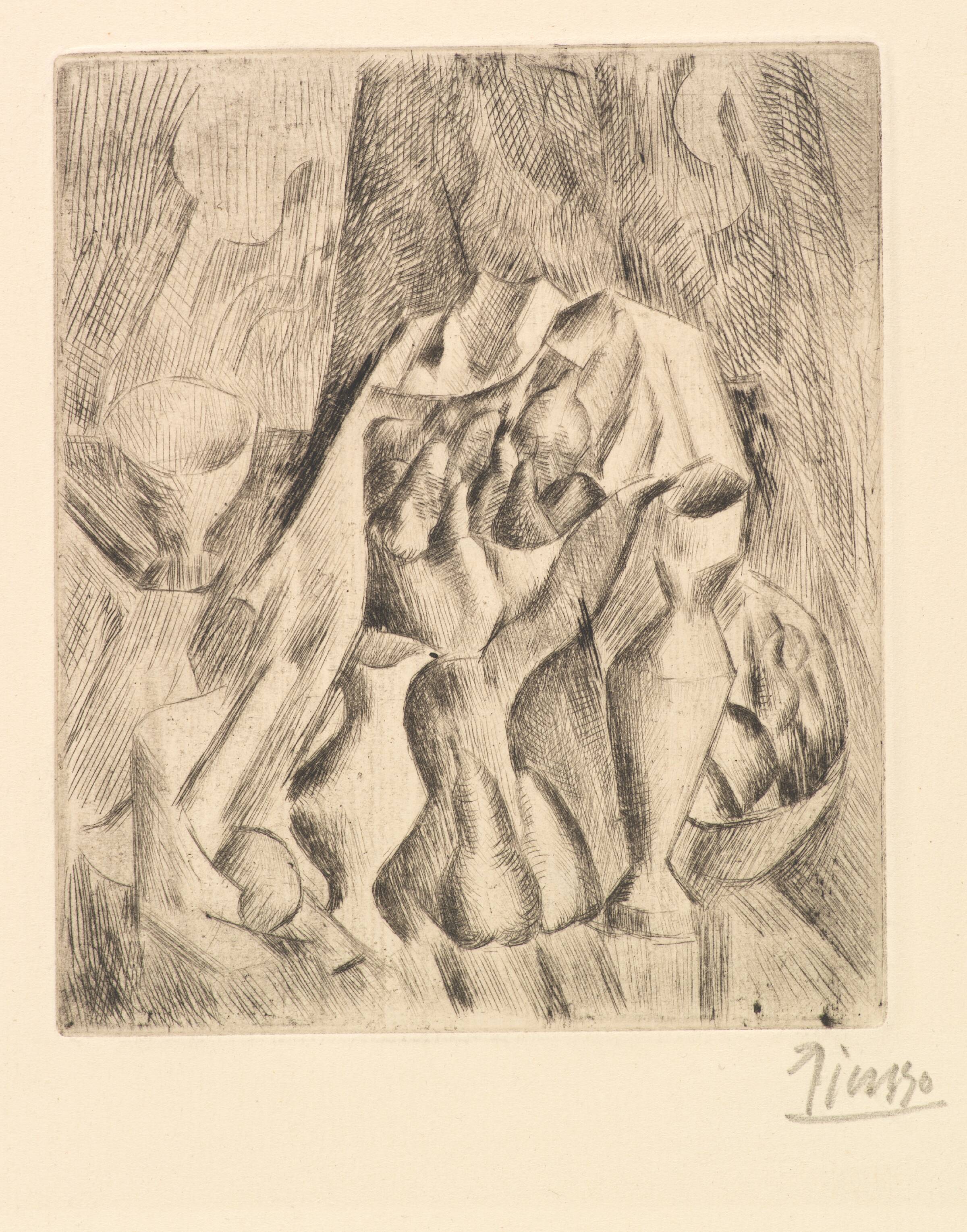 Nature morte med frugtskål, Pablo Picasso, 1909