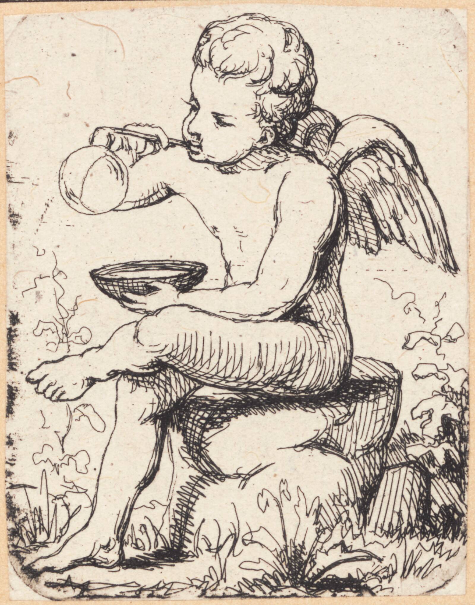 Genius, blæsende sæbebobler, Frans Schwartz, 1871