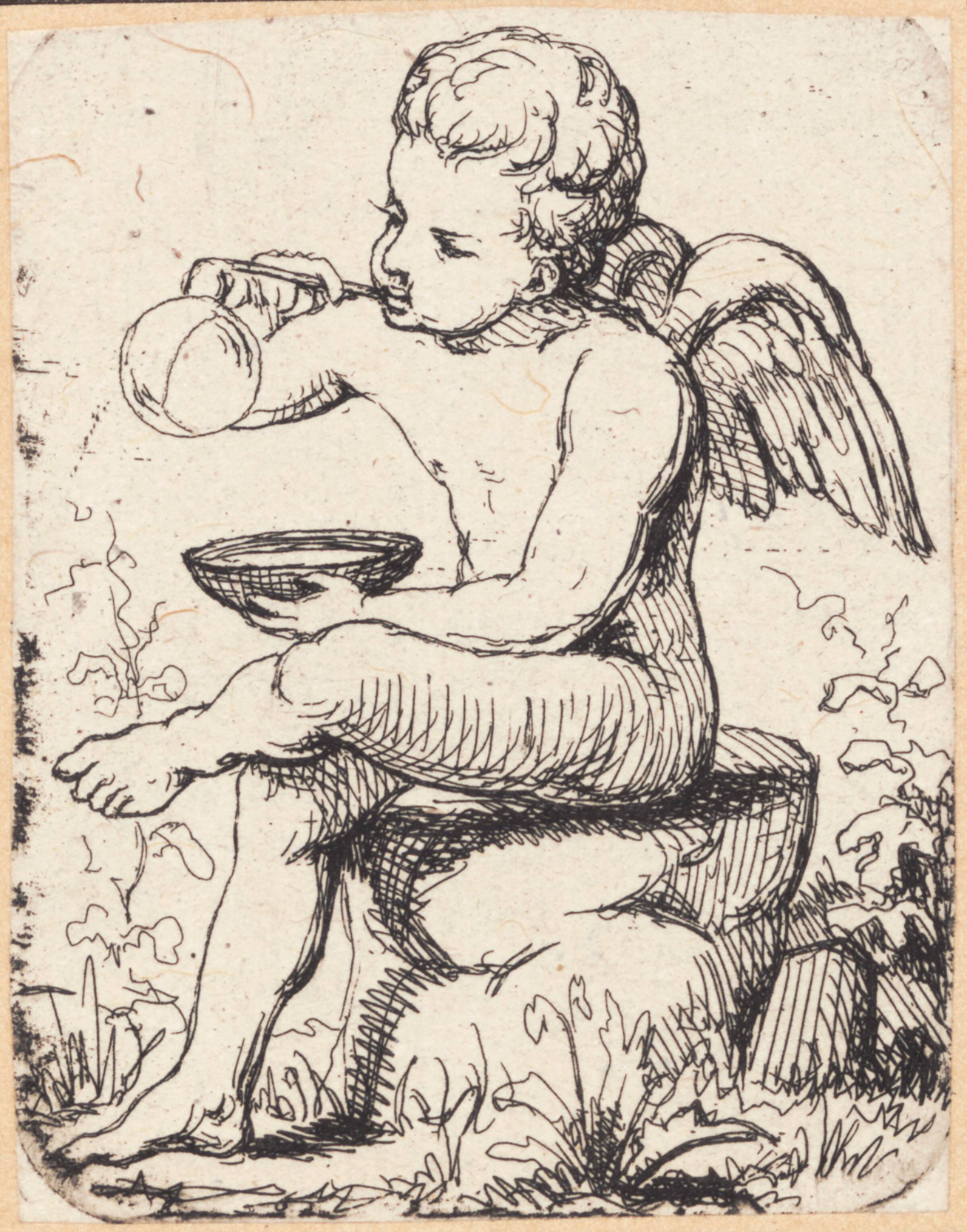 Genius, blæsende sæbebobler, Frans Schwartz, 1871