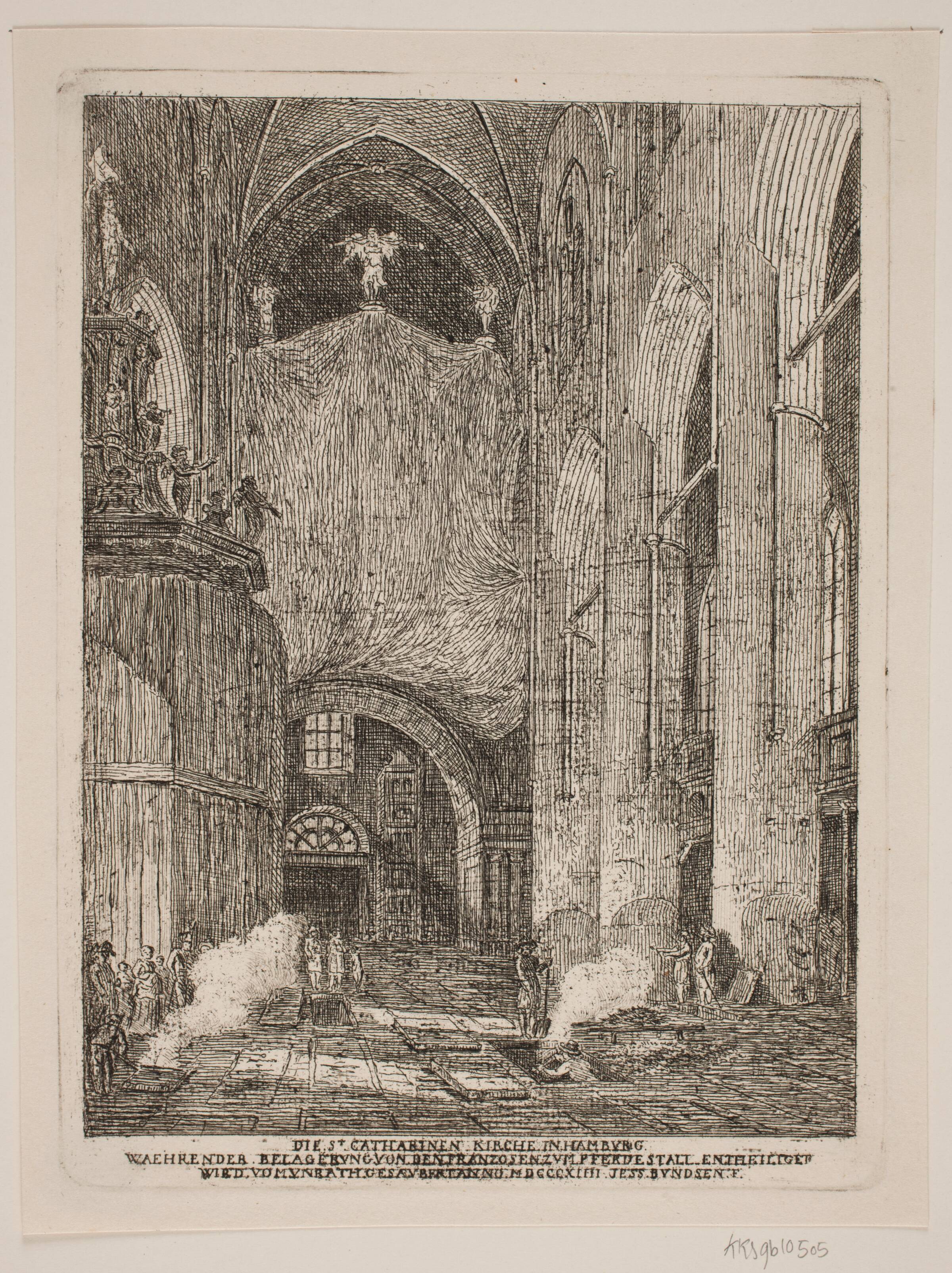 Det indre af St. Catharina Kirken i Hamburg, Jes Bundsen, 1814