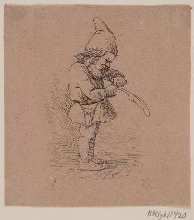 Nisse, der skærer en pen