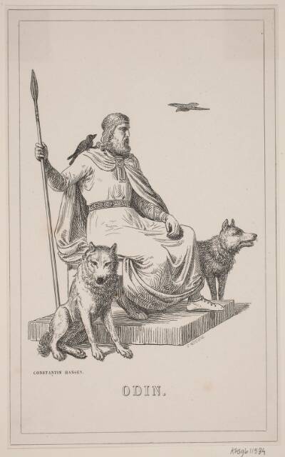 Odin. Illustration til Fabricius' Danmarks historie 1, 112.