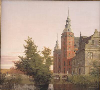 Frederiksborg Slot. Parti ved Møntbroen