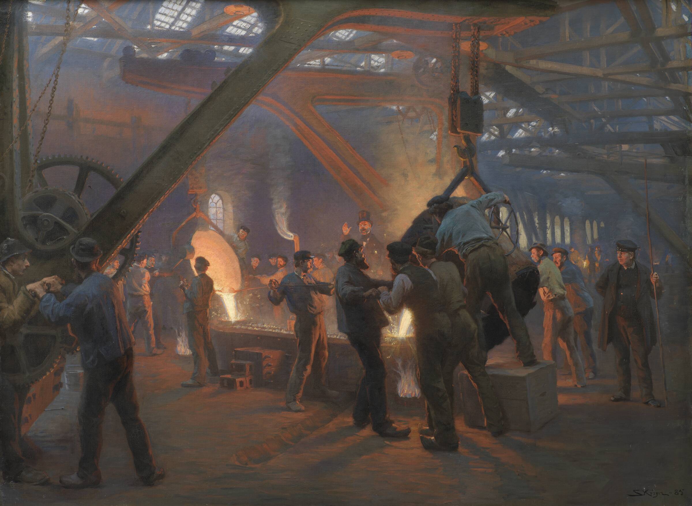 Fra Burmeister & Wains jernstøberi, P.S. Krøyer, 1885