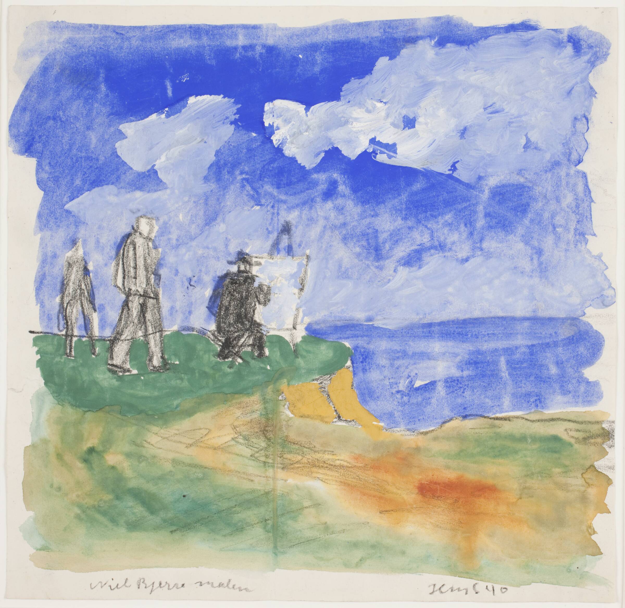 Niels Bjerre maler på Bovbjerg, Jens Søndergaard, 1940