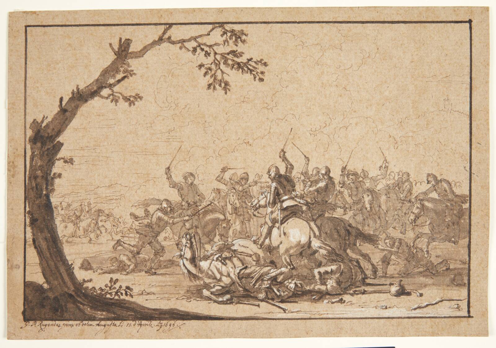 Rytterfægtning, Georg Philipp Rugendas, 1666-1742