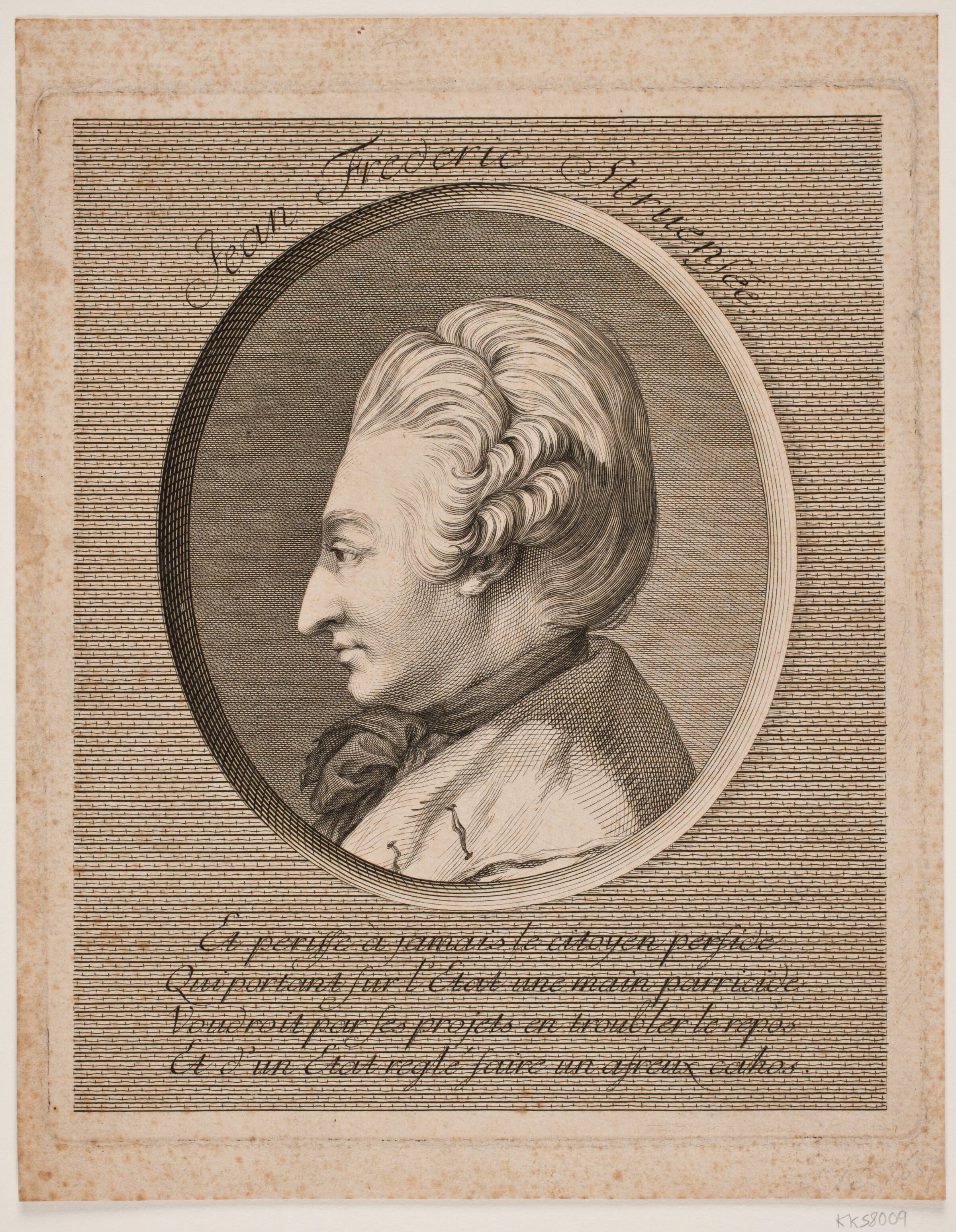 Profilportræt af J. F. Struense, J.M. Preisler, 1772
