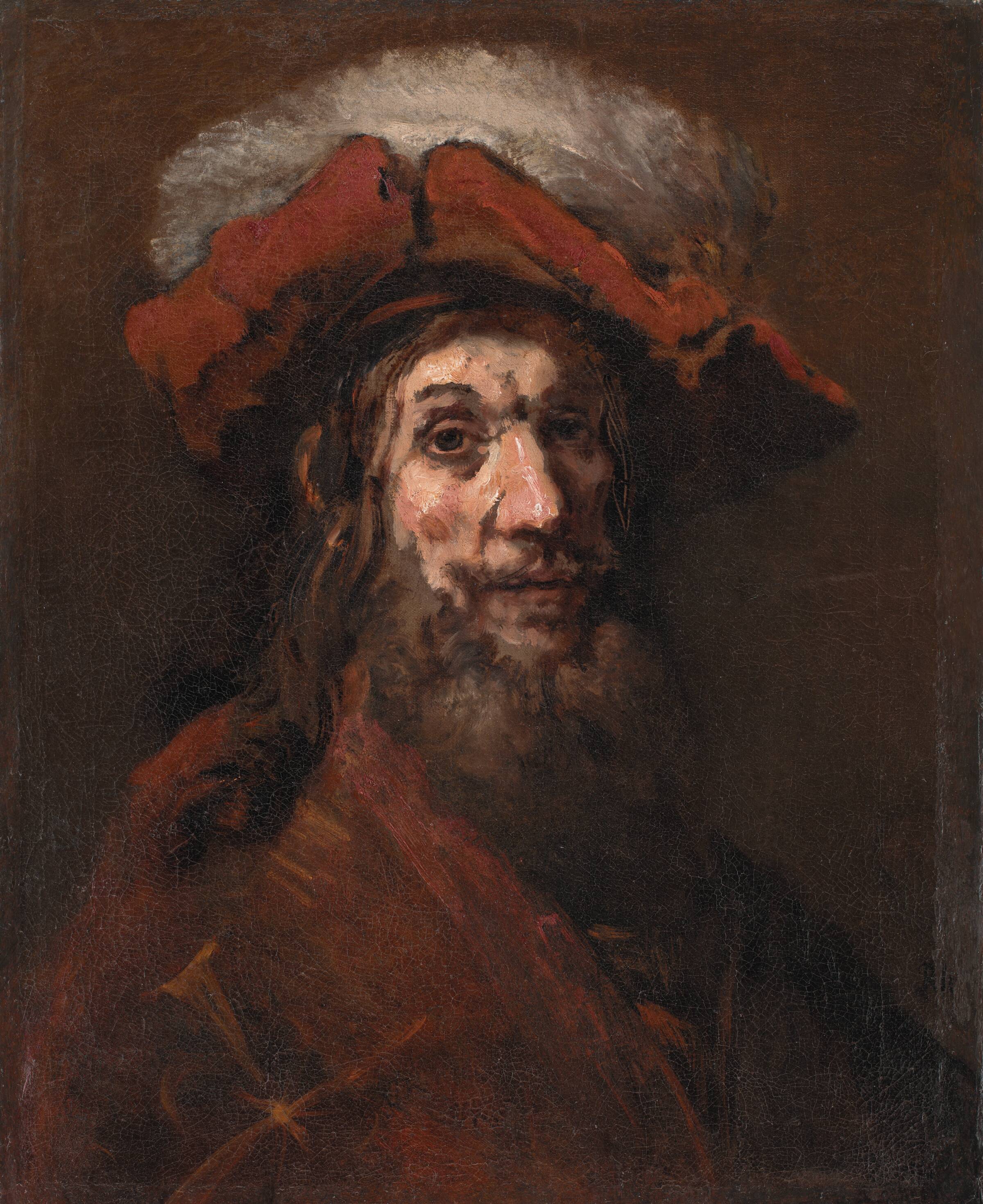Skitse til Ridderen med falken, kendt som "Korsridderen", Rembrandt van Rijn, 1659-1661