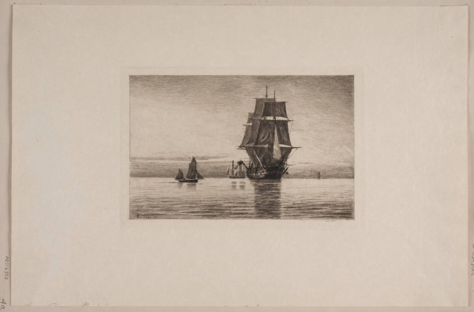 Stille aften i Nordsøen, Carl Locher, 1887